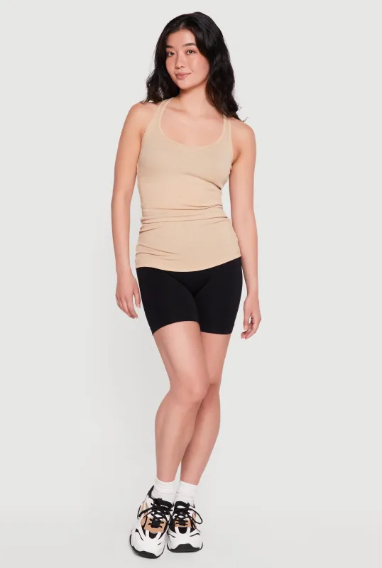 Rib Knit Racerback Tank Top made by Ambiance
