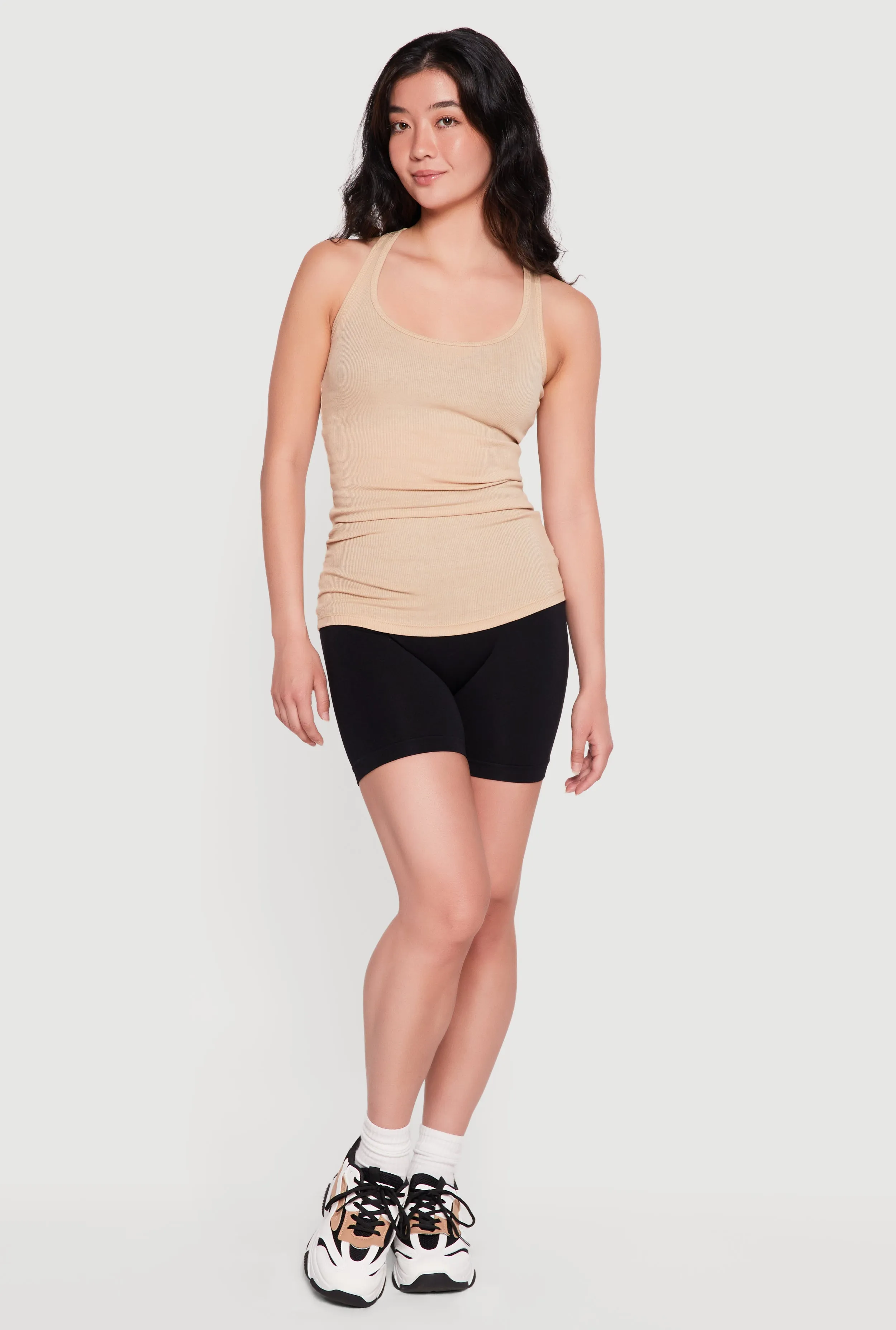 Rib Knit Racerback Tank Top sold by Rainbow