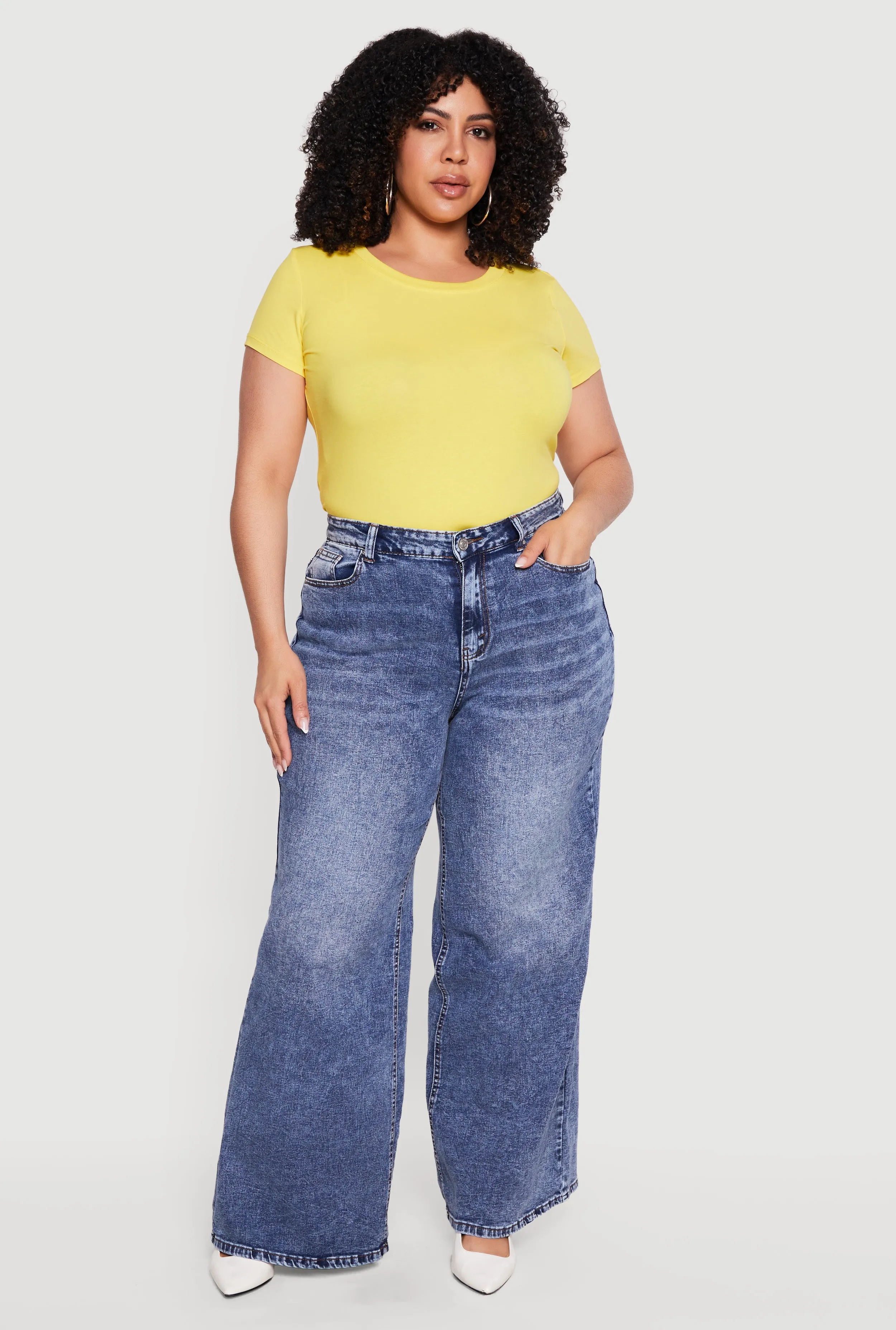 Plus Size Basic Crew Neck Short Sleeve T-Shirt sold by Rainbow product image thumbnail 5
