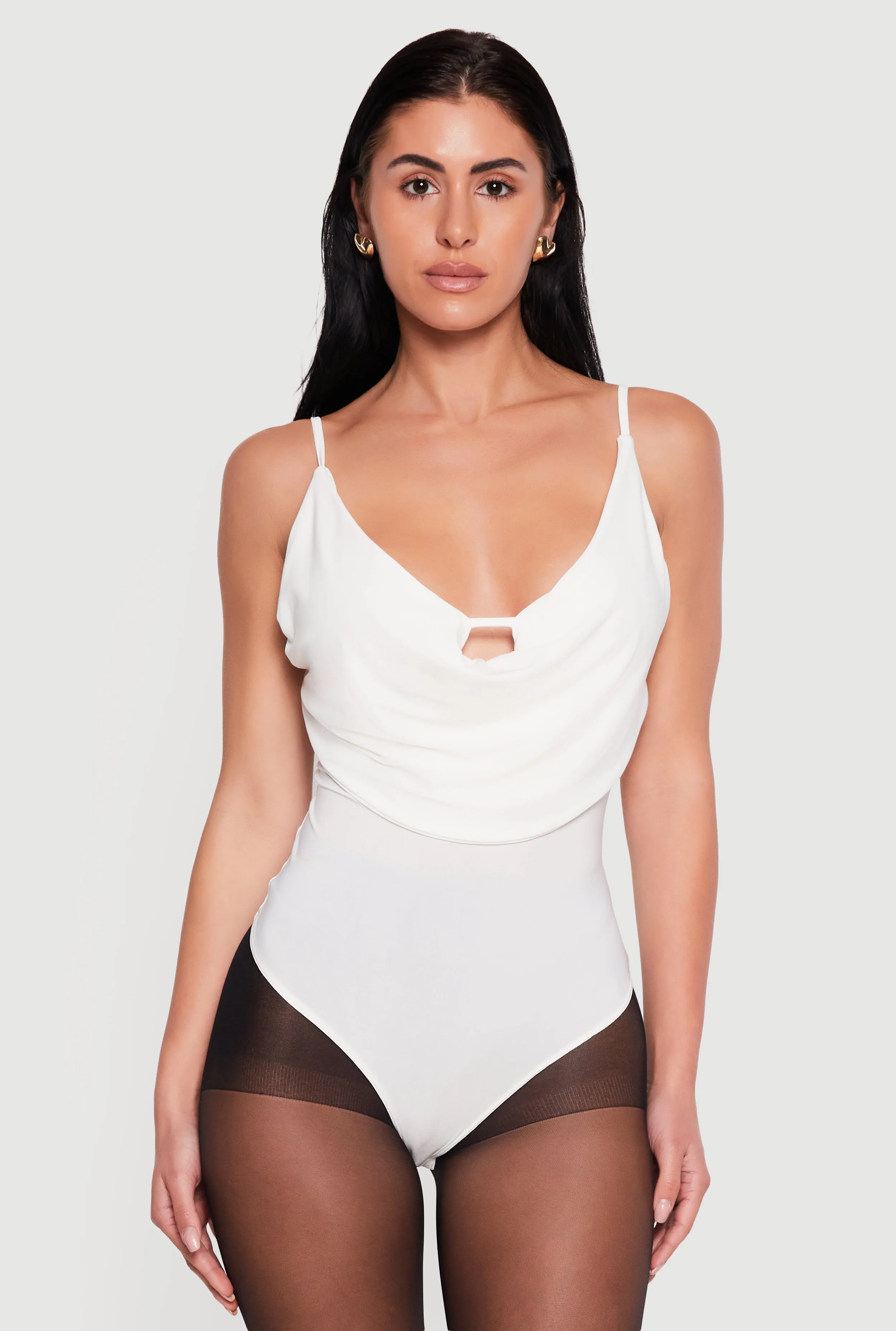 Keyhole Cowl Neck Thong Bodysuit sold by Rainbow product image thumbnail 2