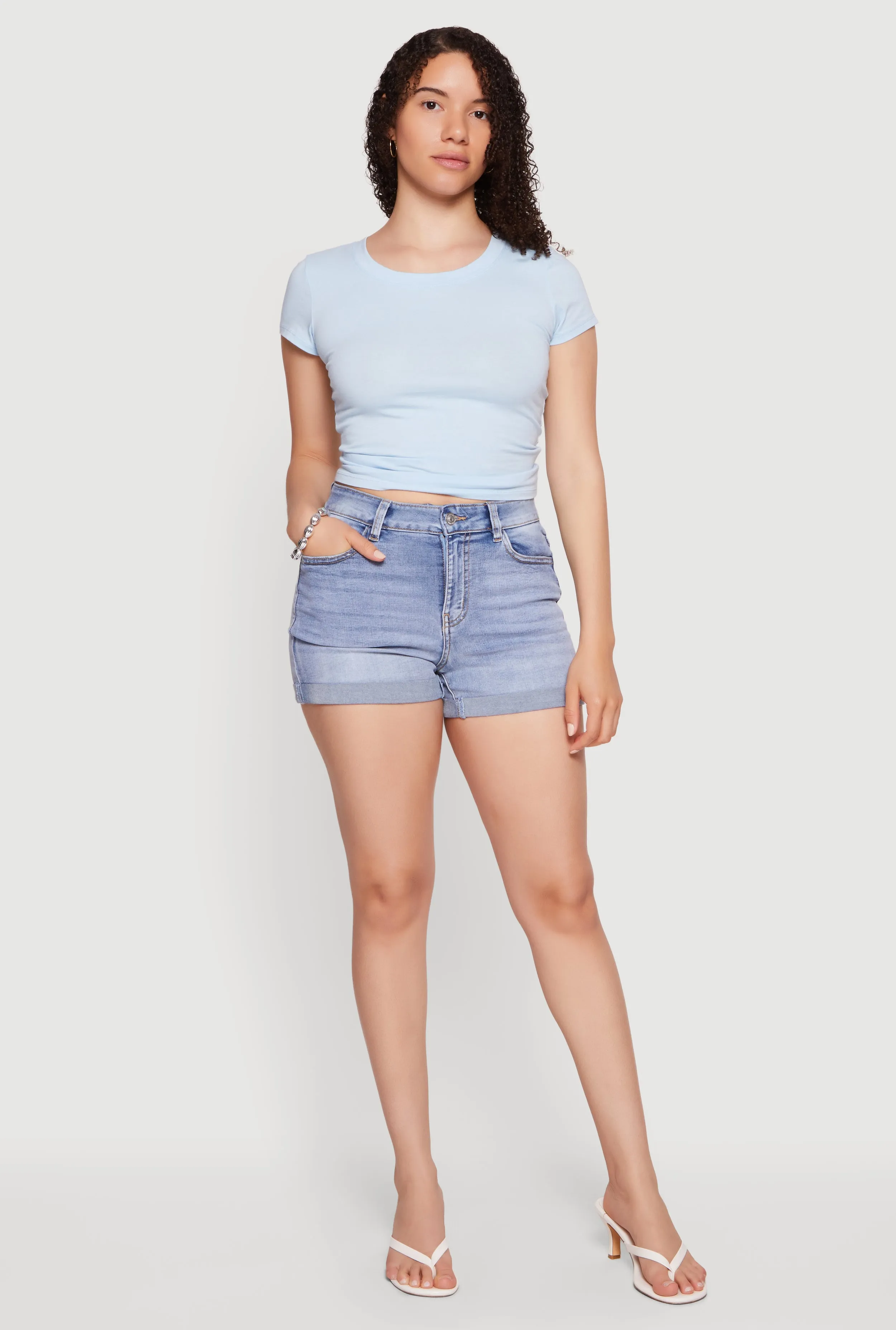 Whiskered Fixed Cuff Denim Shorts sold by Rainbow product image thumbnail 2