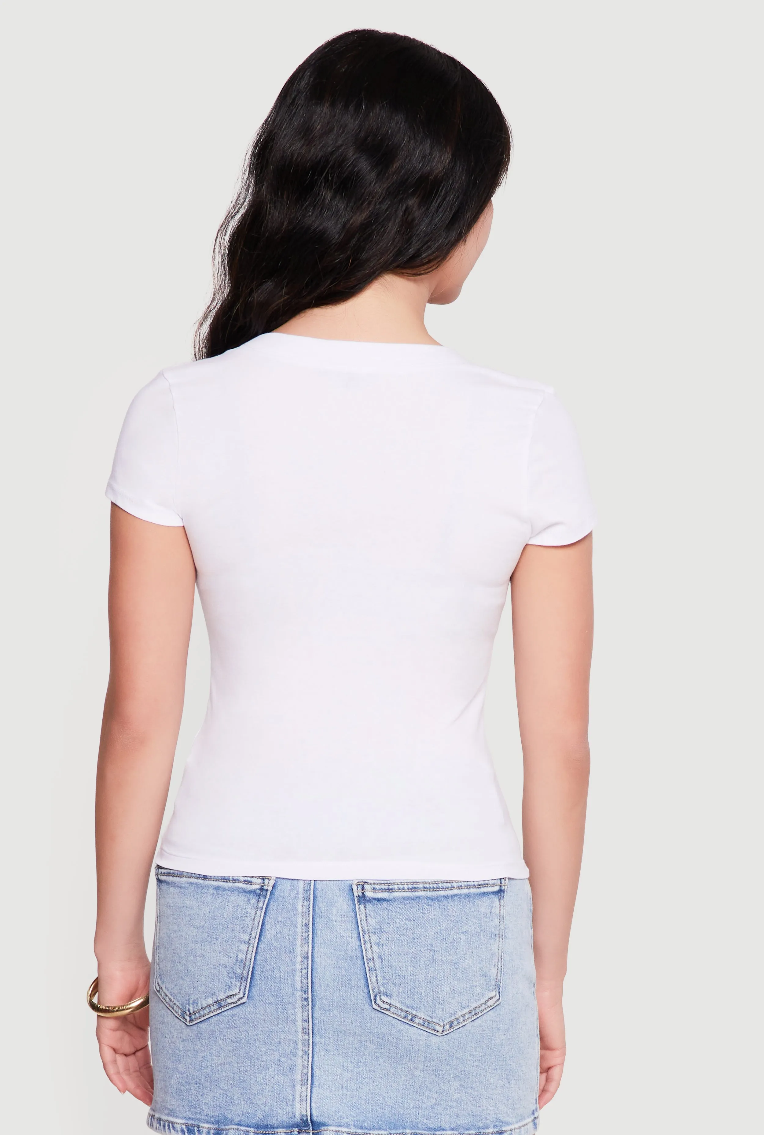 Basic V Neck Short Sleeve T Shirt sold by Rainbow product image thumbnail 5