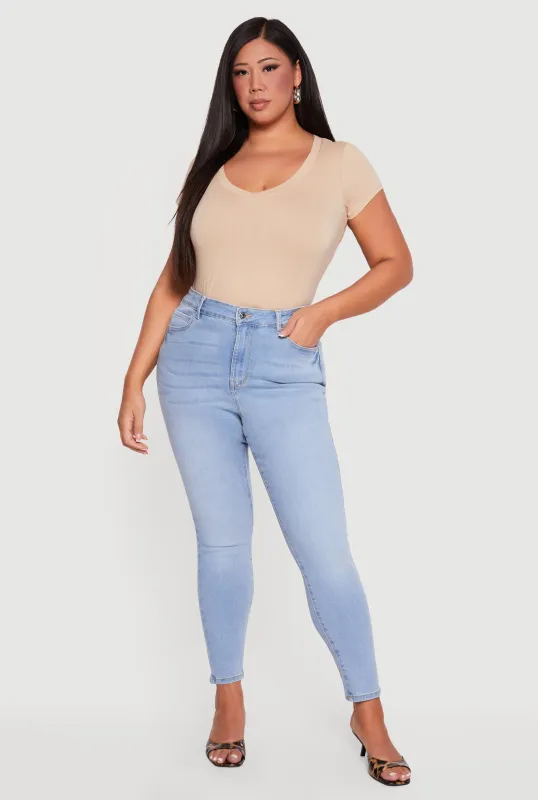 Plus Size WAX High Waisted Skinny Jeans made by Rainbow