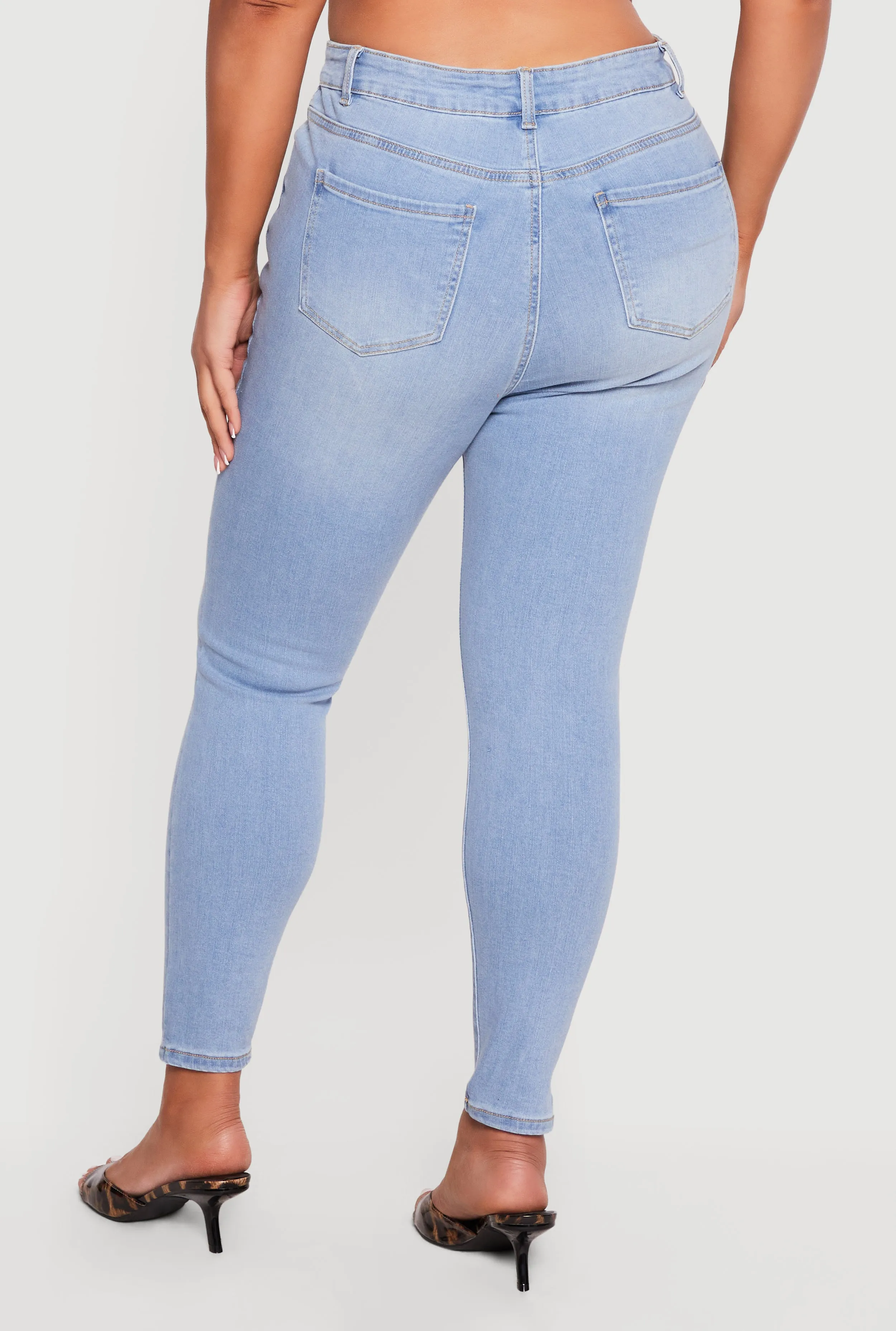 Plus Size WAX High Waisted Skinny Jeans sold by Rainbow product image thumbnail 5