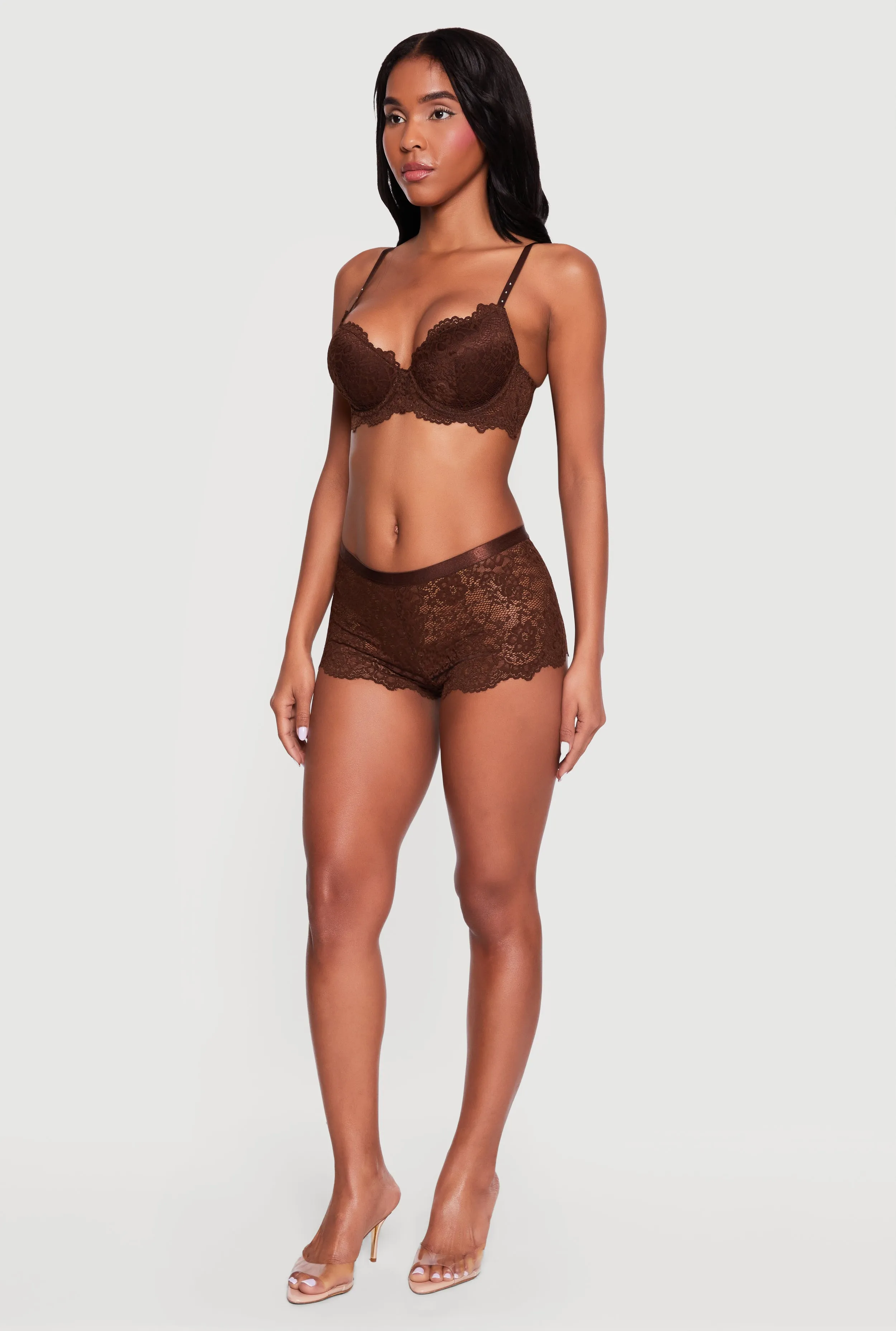 Solid Floral Lace Boyshort Panty sold by Rainbow product image thumbnail 3