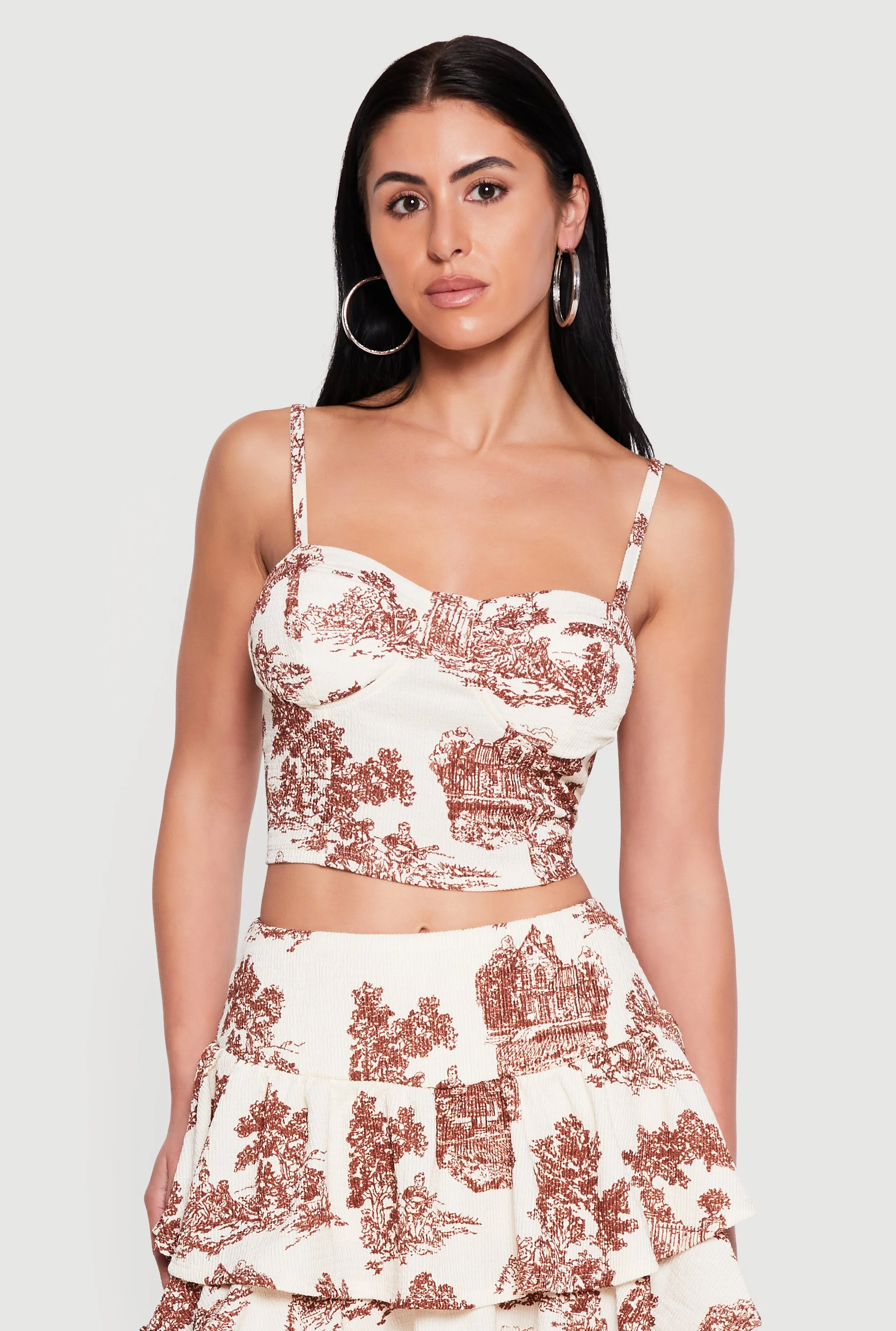 Toile de Jouy Bustier Crop Top sold by Rainbow