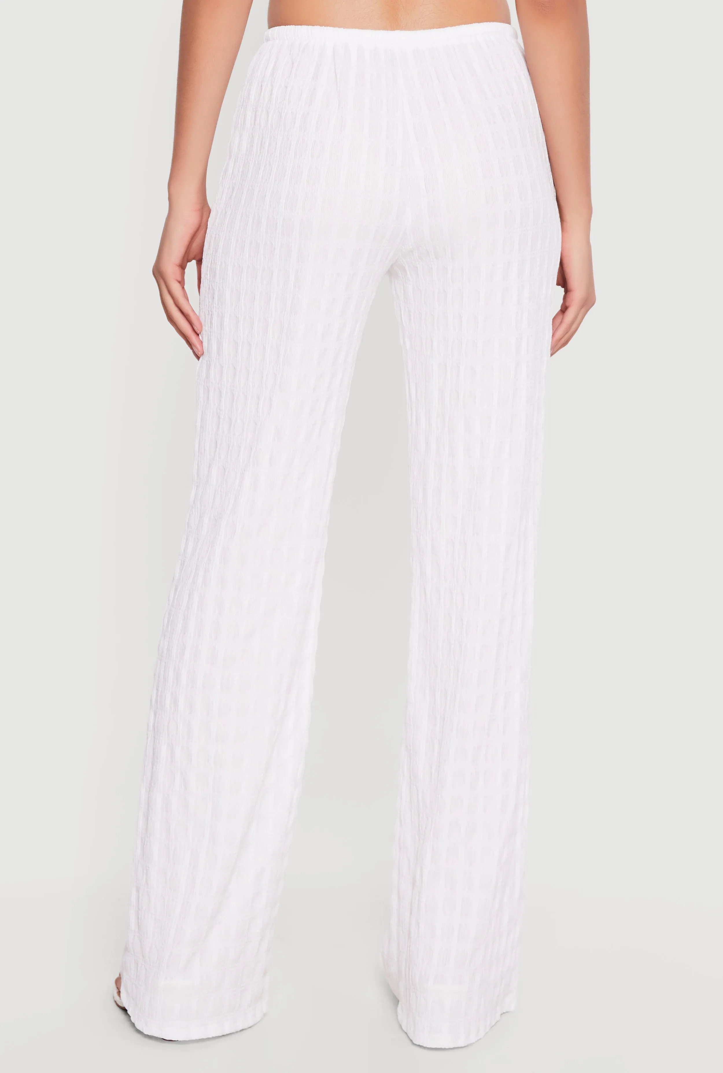 Textured Knit High Waisted Wide Leg Pull On Pants sold by Rainbow product image thumbnail 5