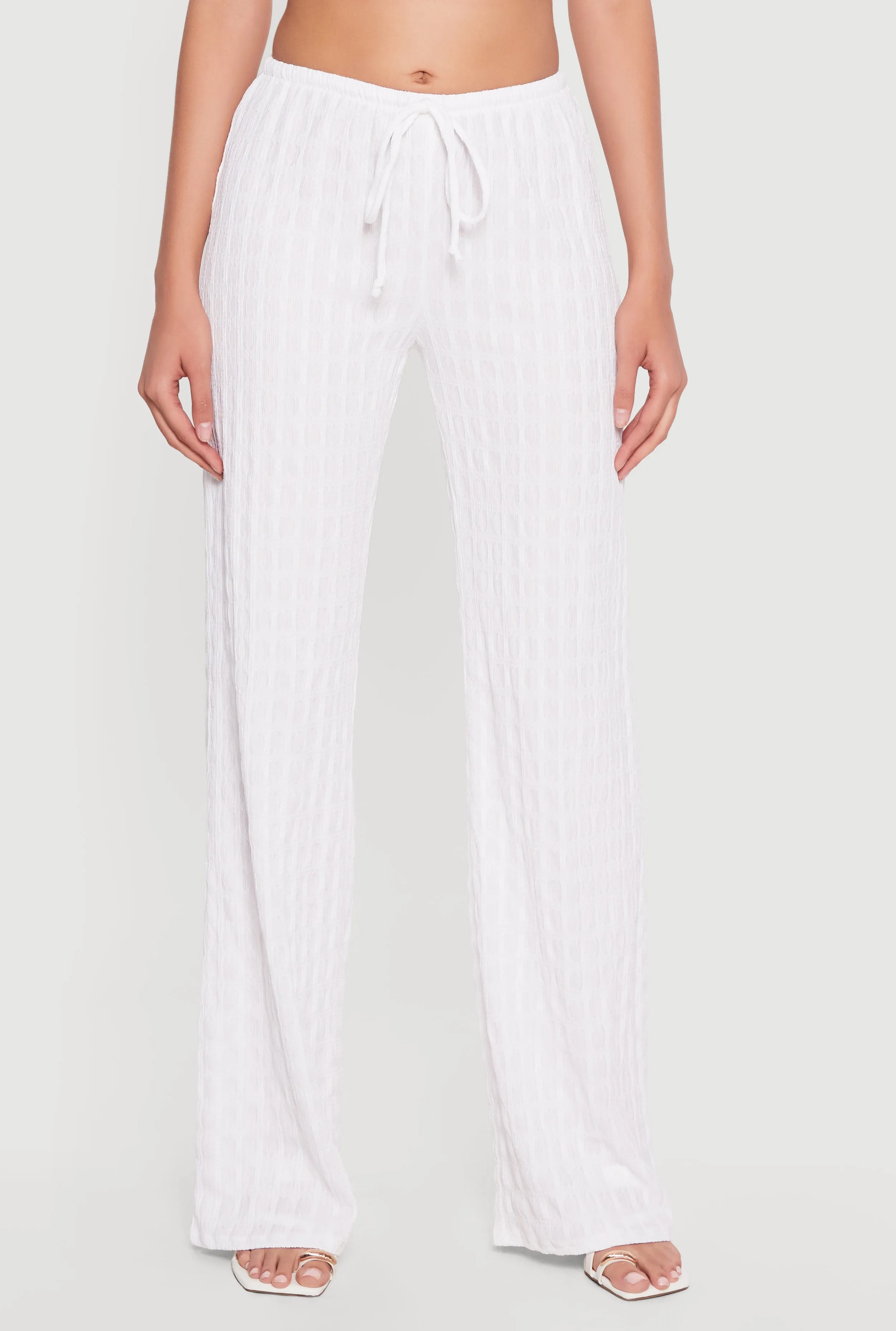 Textured Knit High Waisted Wide Leg Pull On Pants sold by Rainbow product image thumbnail 3