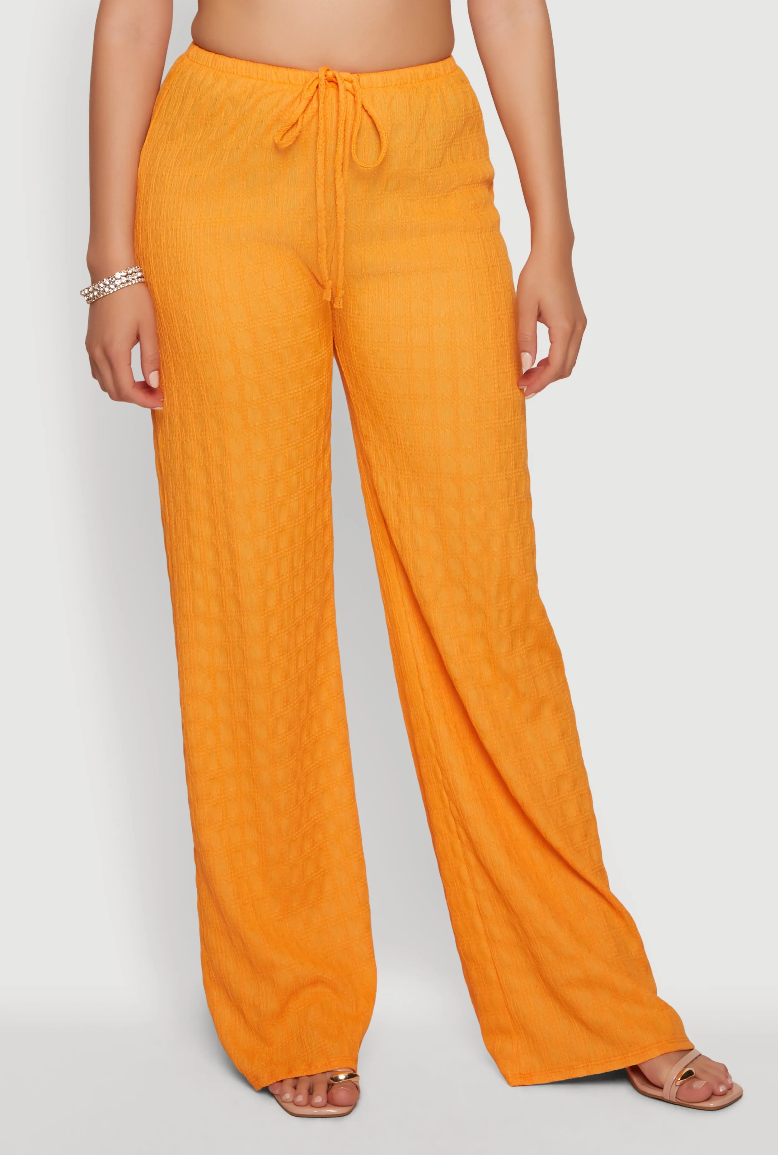 Textured Knit High Waisted Wide Leg Pull On Pants sold by Rainbow product image thumbnail 3