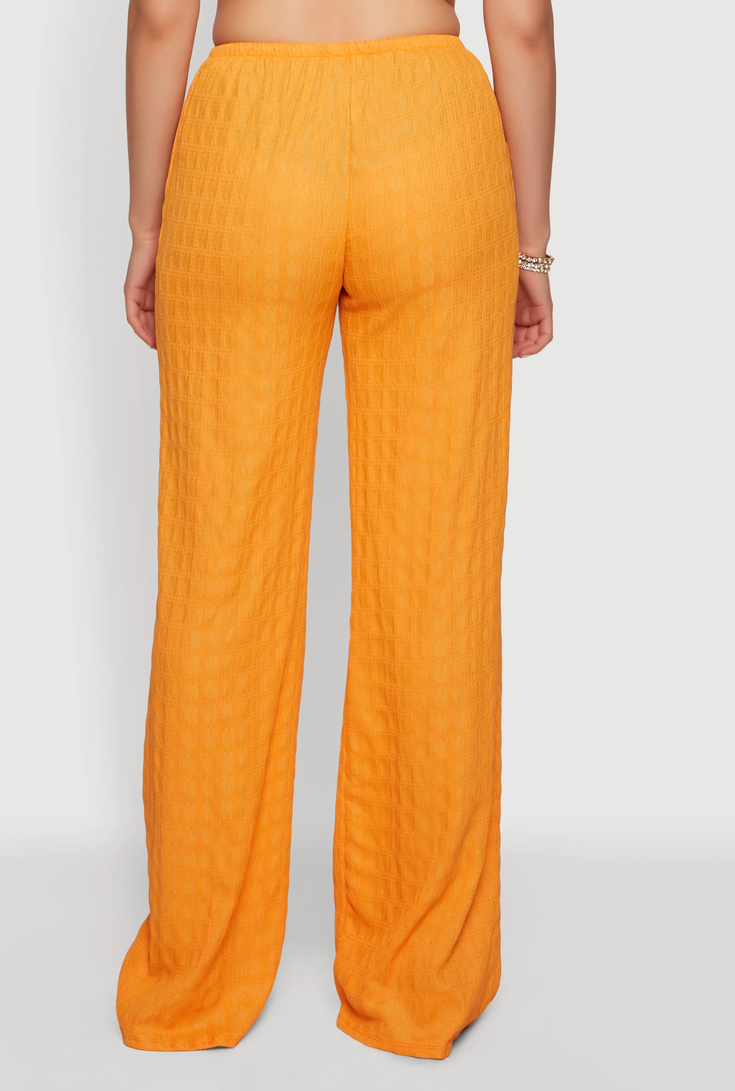 Textured Knit High Waisted Wide Leg Pull On Pants sold by Rainbow product image thumbnail 5
