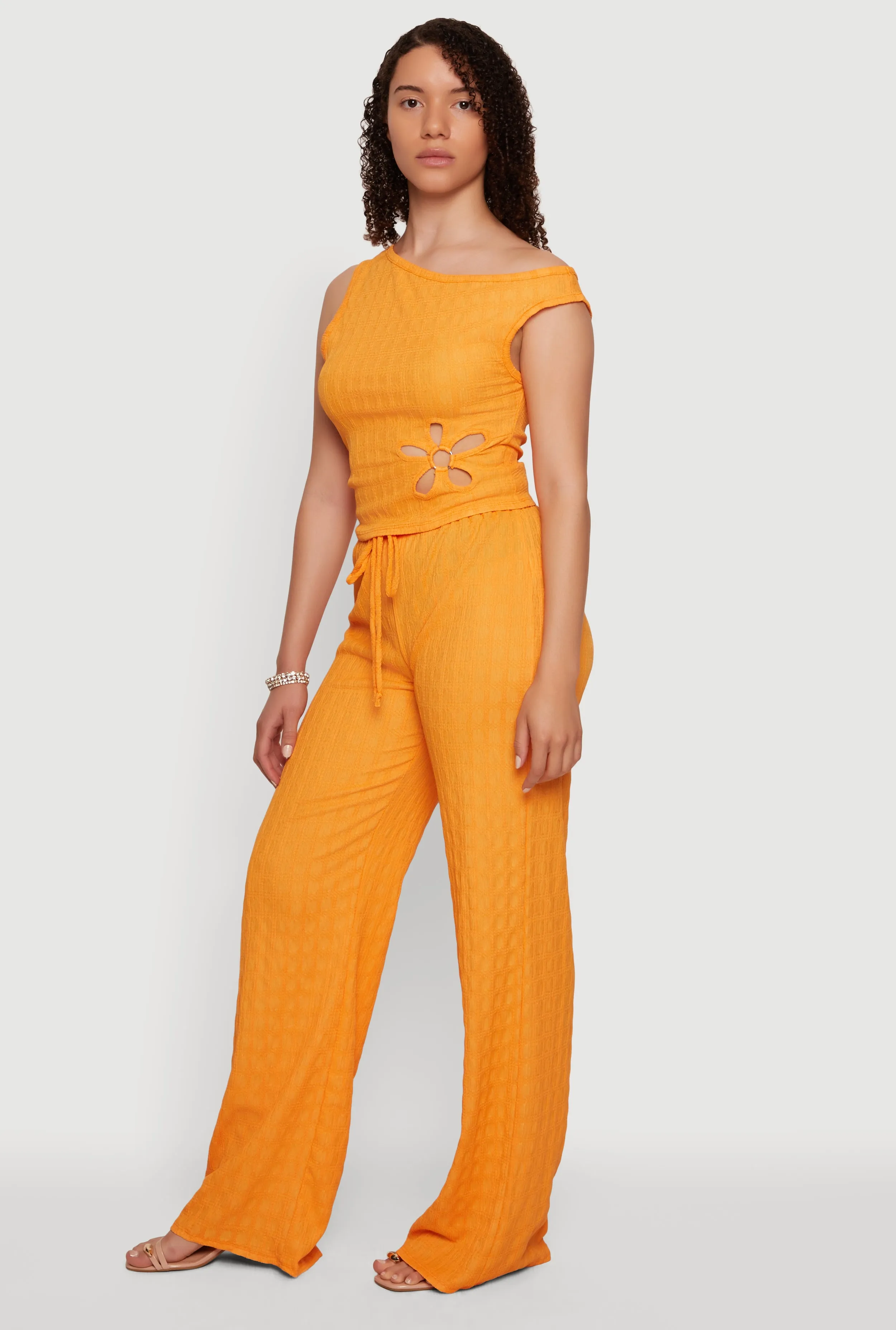 Textured Knit High Waisted Wide Leg Pull On Pants sold by Rainbow product image thumbnail 2