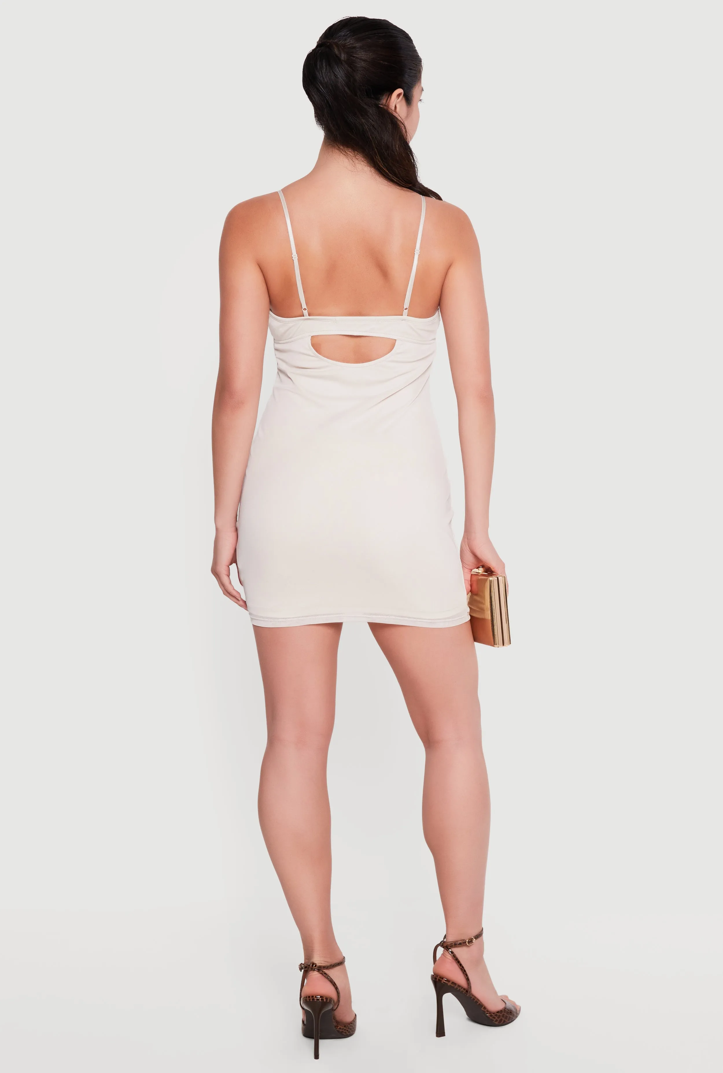 Rhinestone Floral Mesh Cami Mini Dress sold by Rainbow product image thumbnail 3