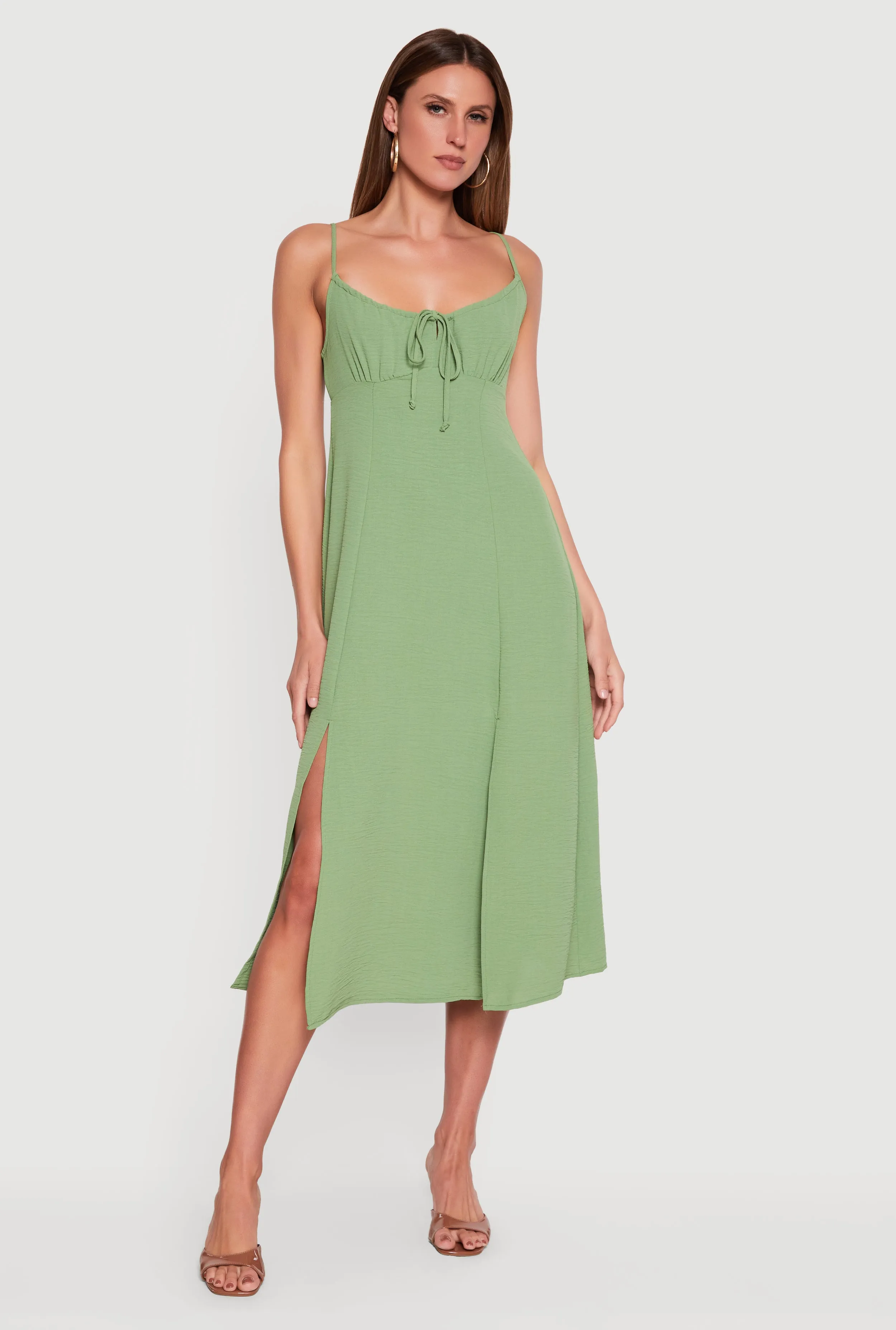 Crepe Knit Side Slit Maxi Dress sold by Rainbow