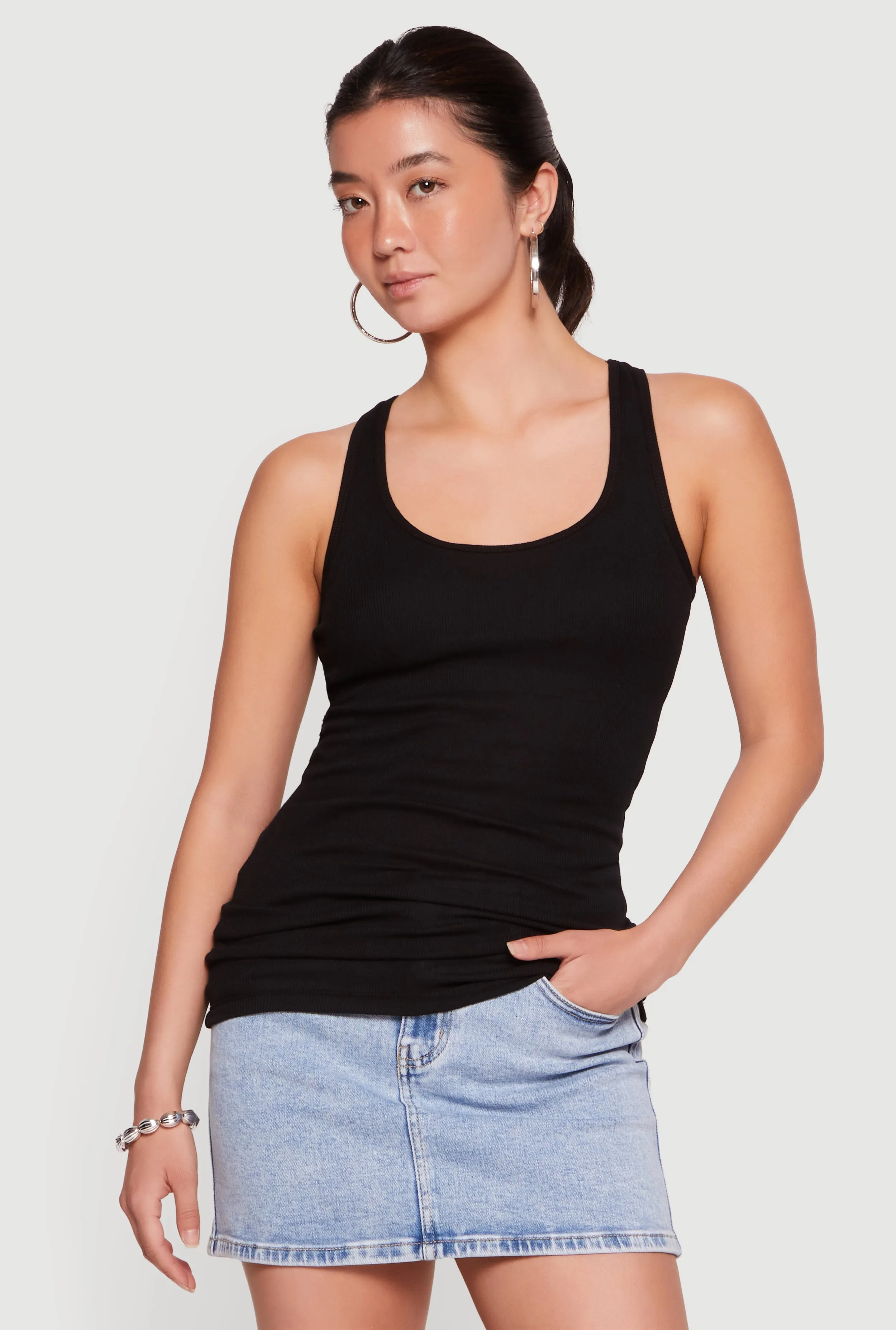 Rib Knit Racerback Tank Top sold by Rainbow product image thumbnail 2