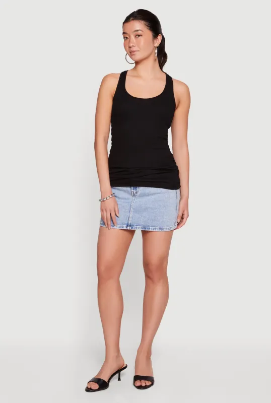 Rib Knit Racerback Tank Top made by Ambiance