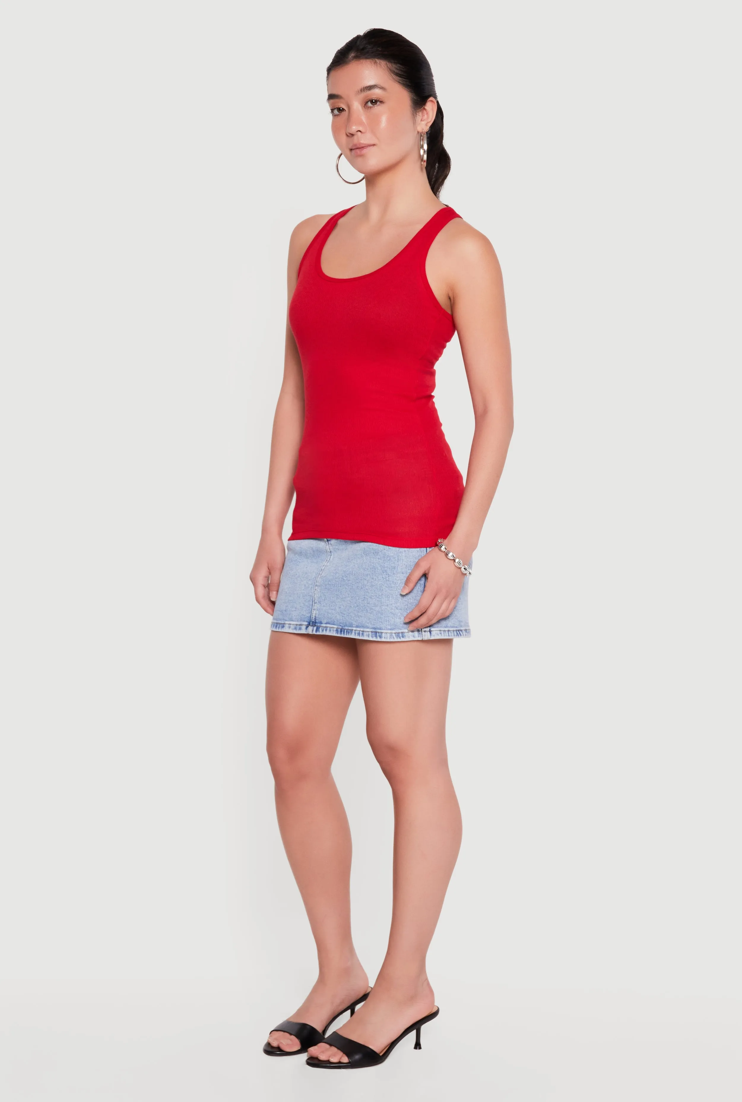 Rib Knit Racerback Tank Top sold by Rainbow product image thumbnail 3