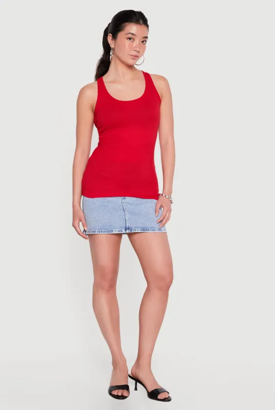 Rib Knit Racerback Tank Top made by Ambiance