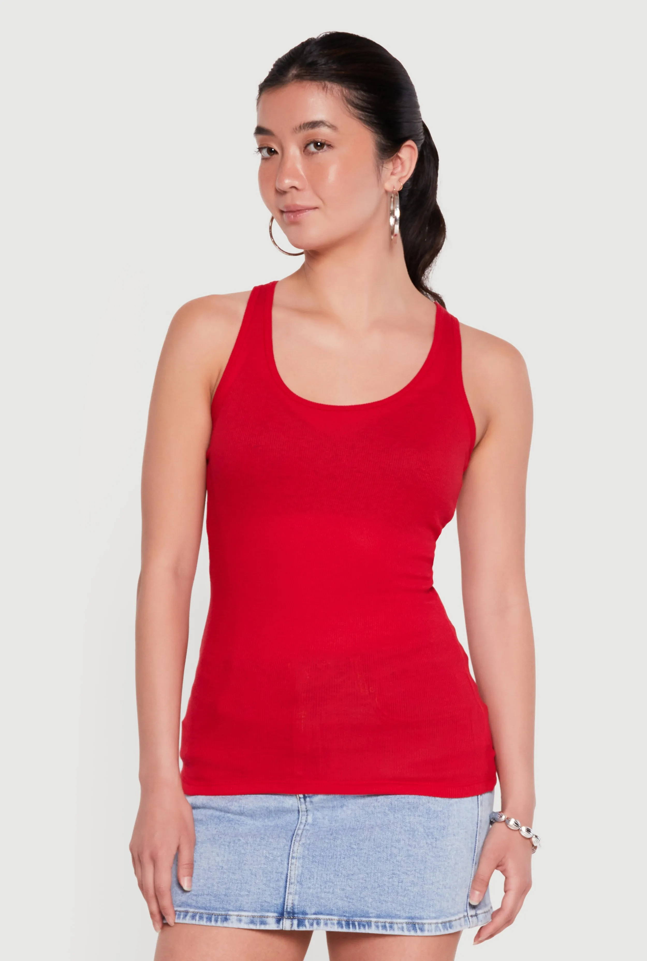 Rib Knit Racerback Tank Top sold by Rainbow product image thumbnail 2