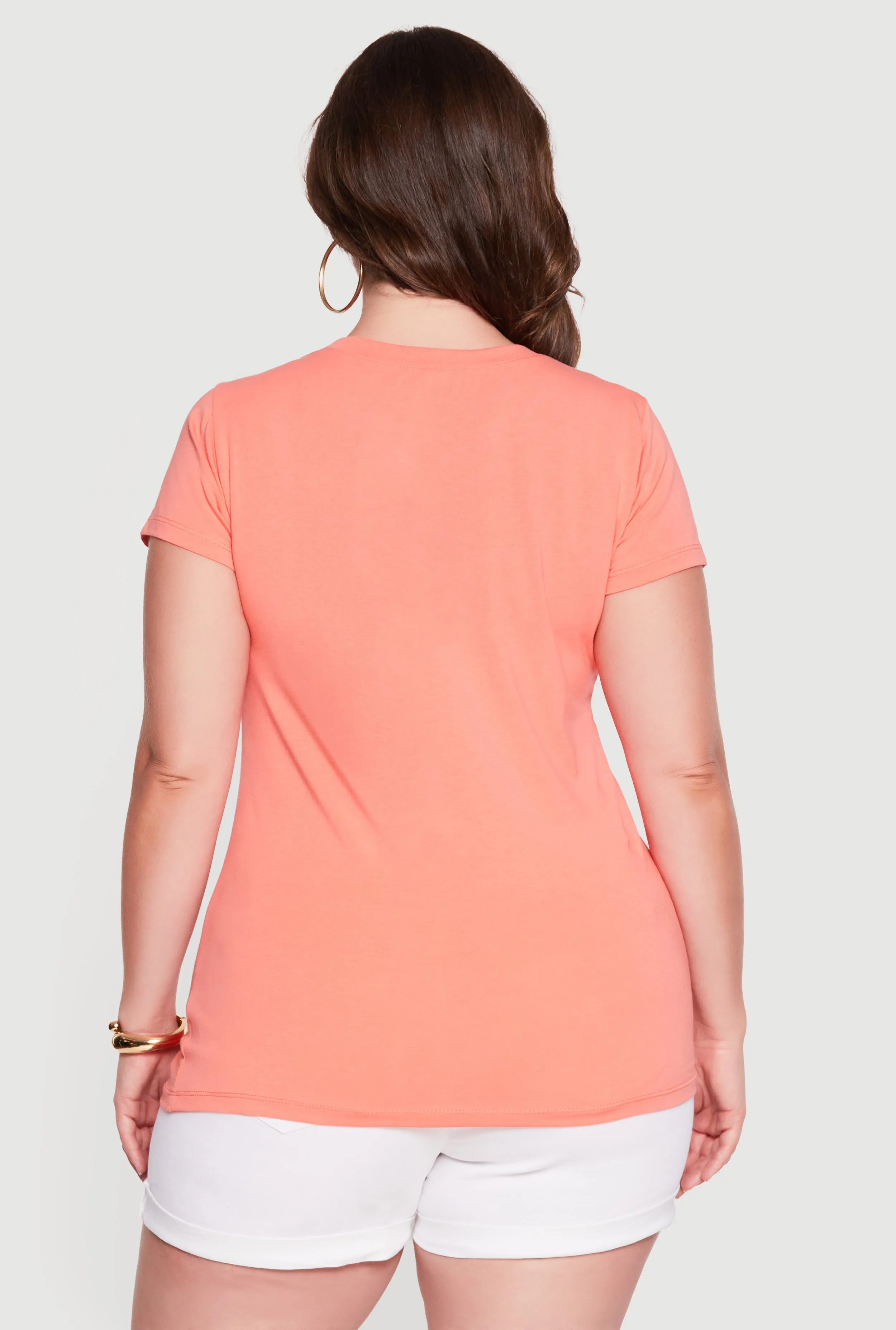 Plus Size Basic Crew Neck Short Sleeve T-Shirt sold by Rainbow product image thumbnail 5