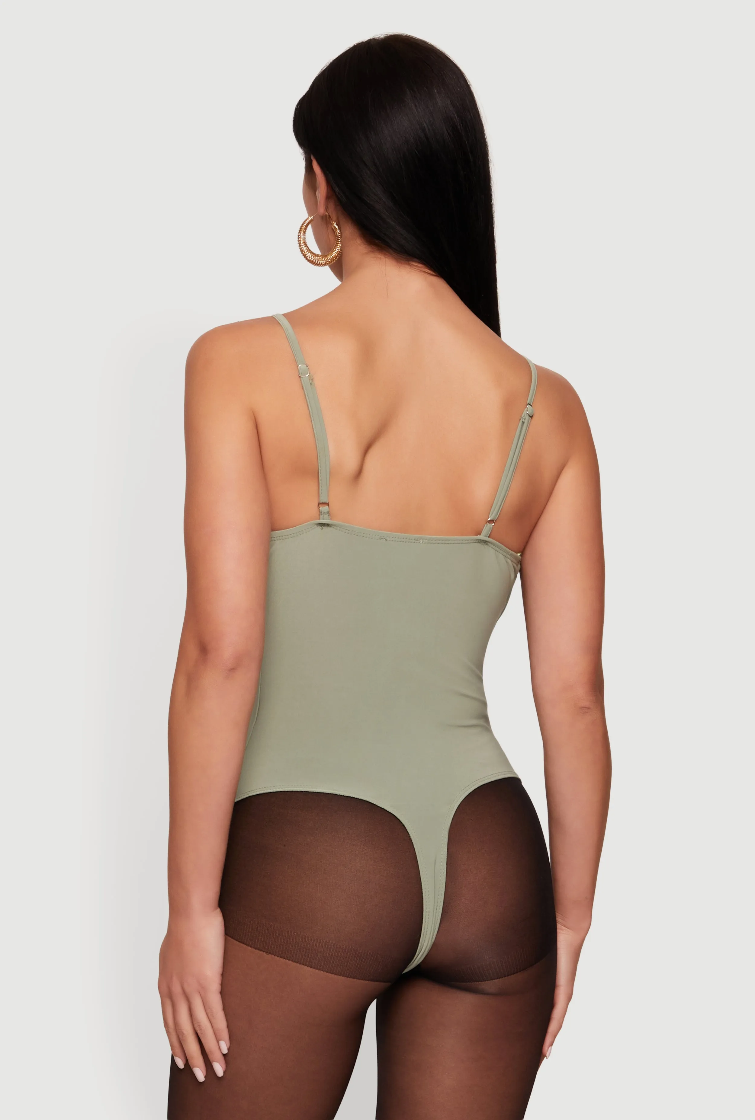 Keyhole Cowl Neck Thong Bodysuit sold by Rainbow product image thumbnail 5