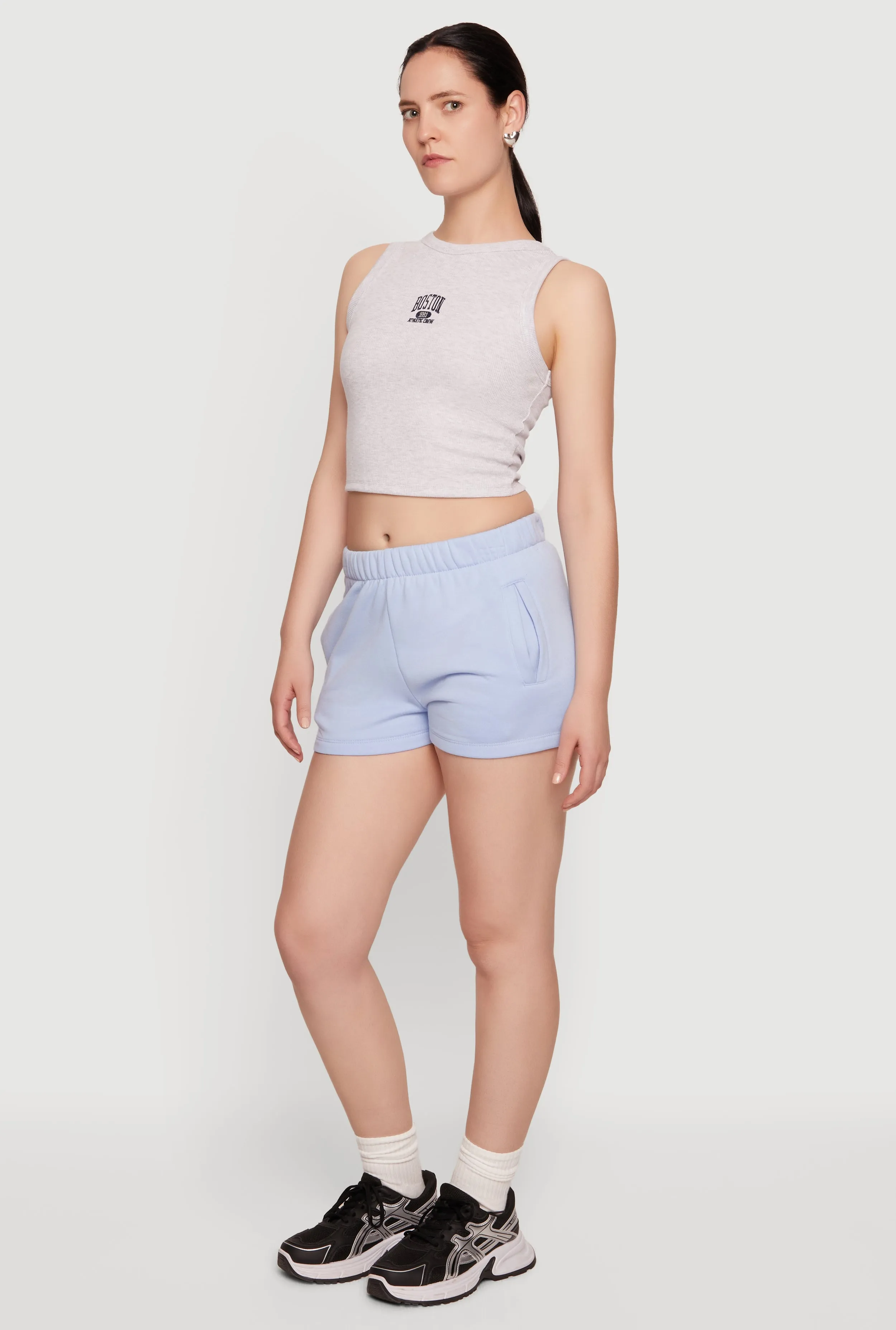 Boston Graphic Rib Knit Crop Tank Top sold by Rainbow product image thumbnail 3