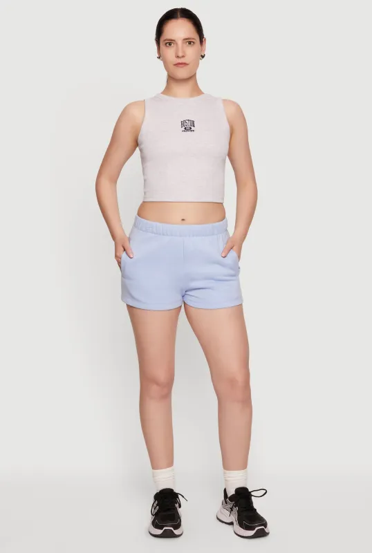 Boston Graphic Rib Knit Crop Tank Top made by iris