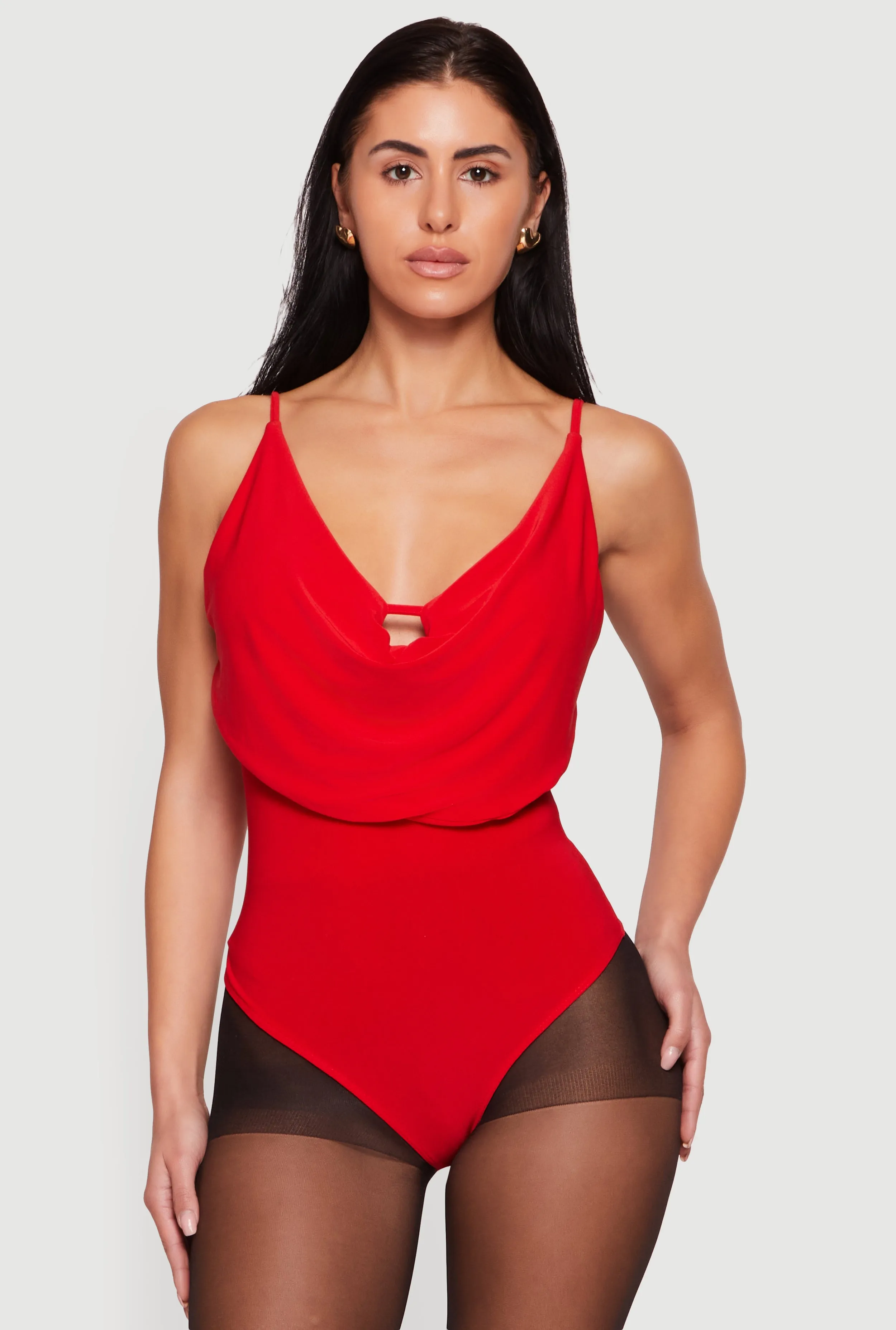 Keyhole Cowl Neck Thong Bodysuit sold by Rainbow product image thumbnail 2