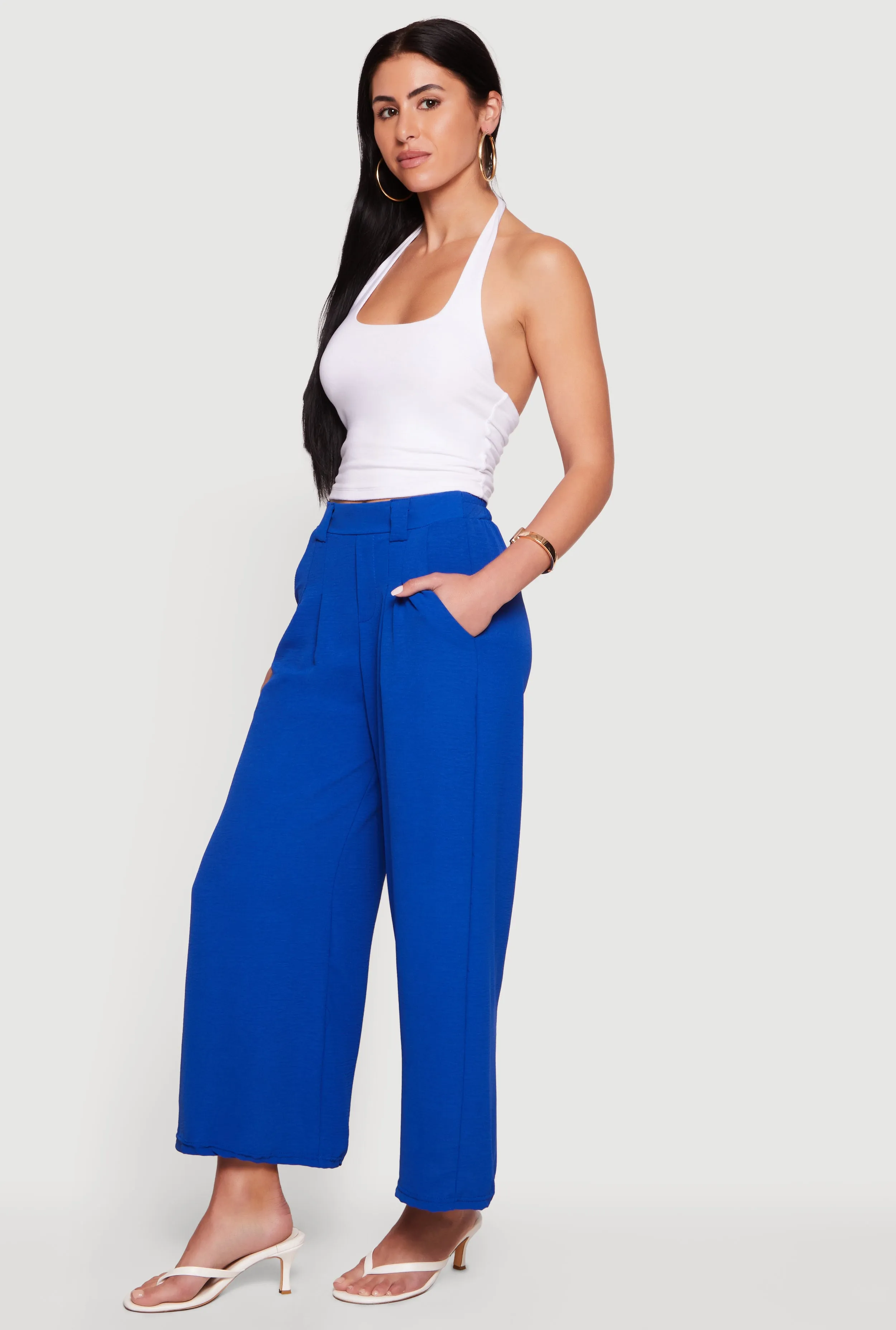 Crepe Knit Pleated Wide Leg Trousers sold by Rainbow product image thumbnail 2