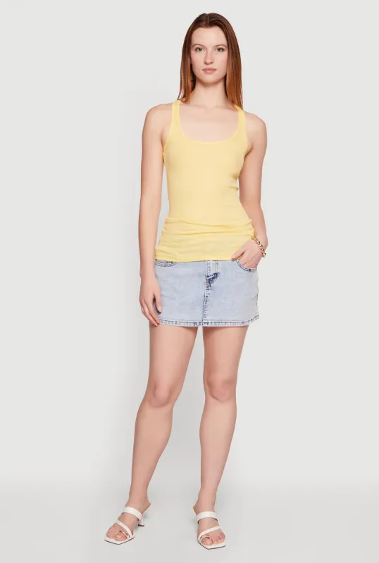 Rib Knit Racerback Tank Top made by Ambiance