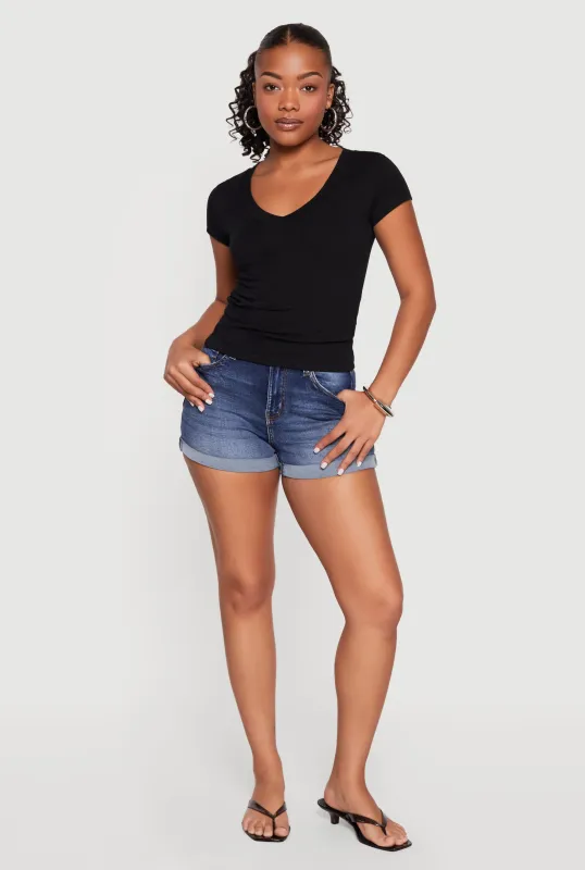 Basic V Neck Short Sleeve T Shirt made by Ambiance