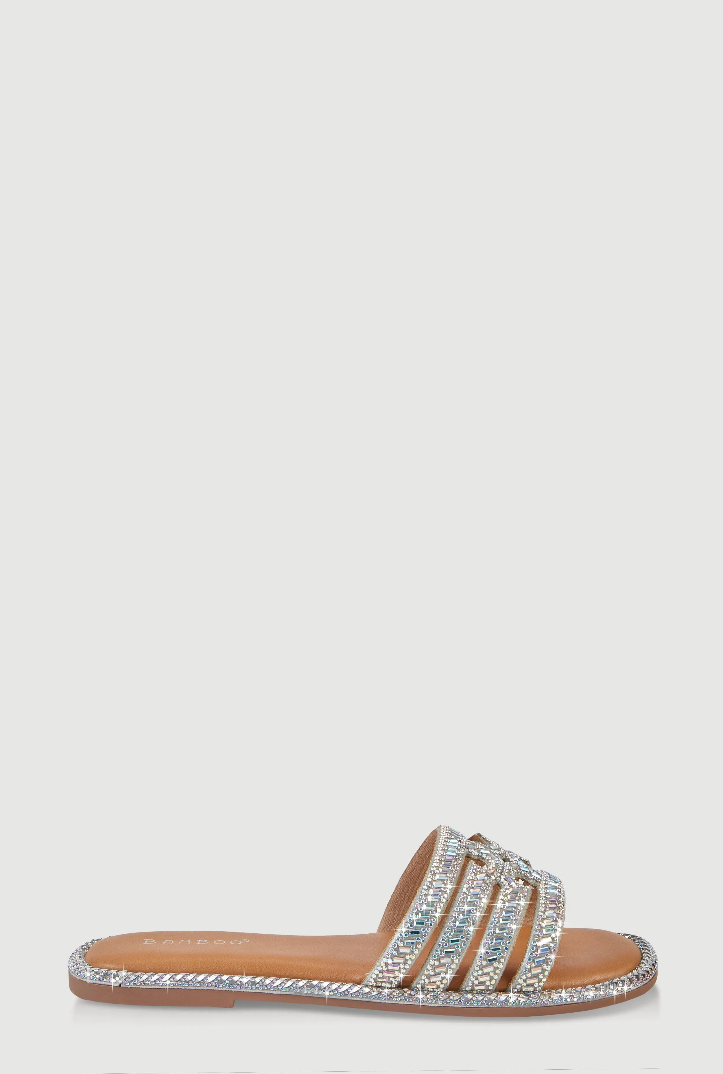 Rhinestone Embellished Cutout Band Slide Sandals sold by Rainbow product image thumbnail 2
