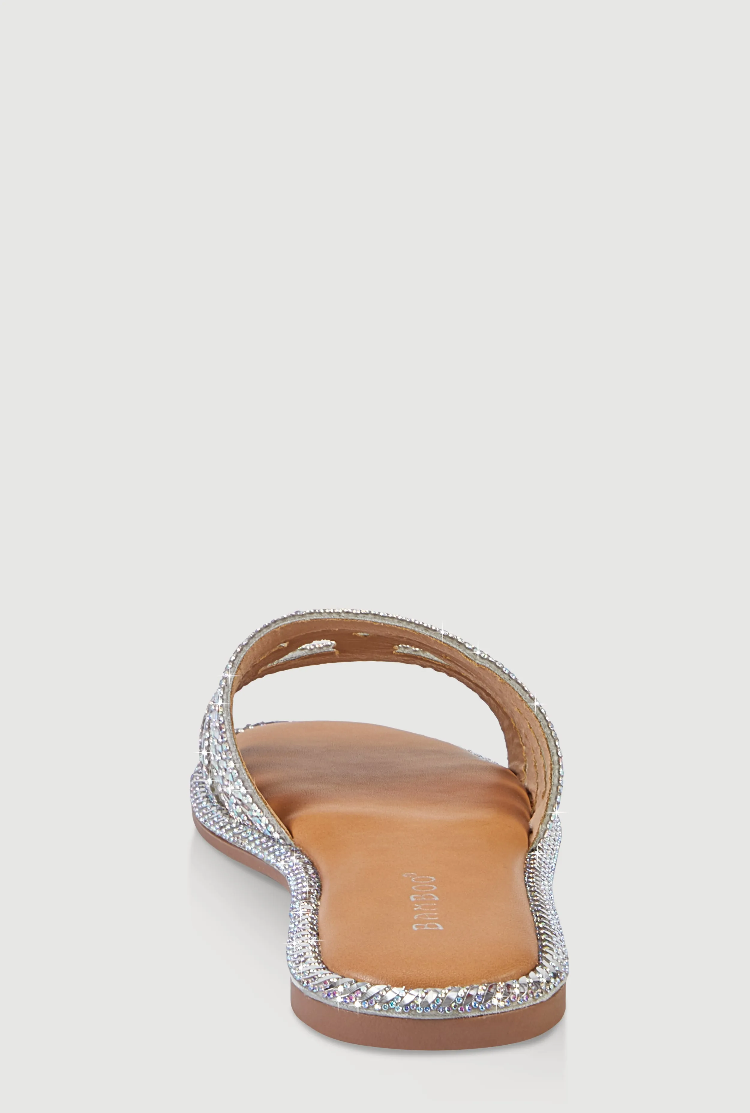 Rhinestone Embellished Cutout Band Slide Sandals sold by Rainbow product image thumbnail 3