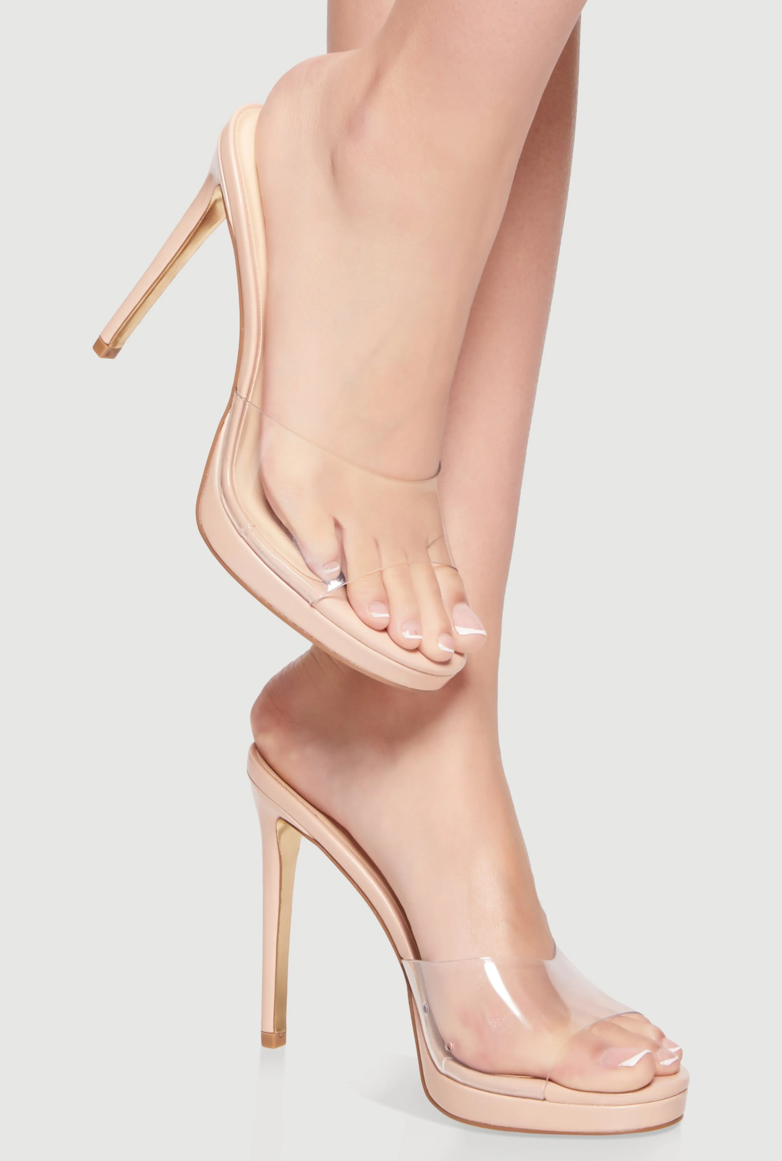 Ultra High Heel Open Toe Stiletto Mules sold by Rainbow