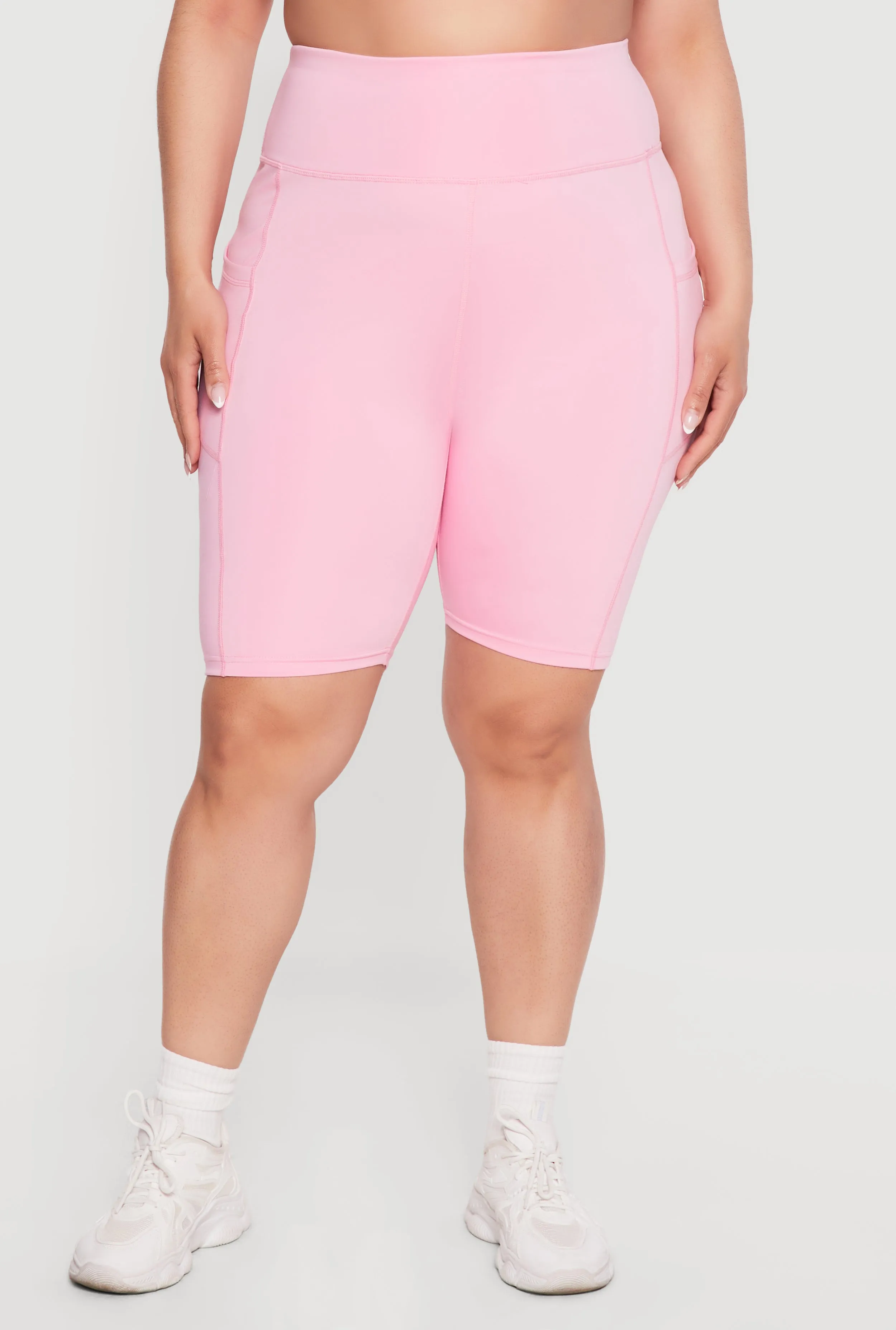 Plus Size Solid Bike Shorts with Cell Phone Pockets sold by Rainbow product image thumbnail 3