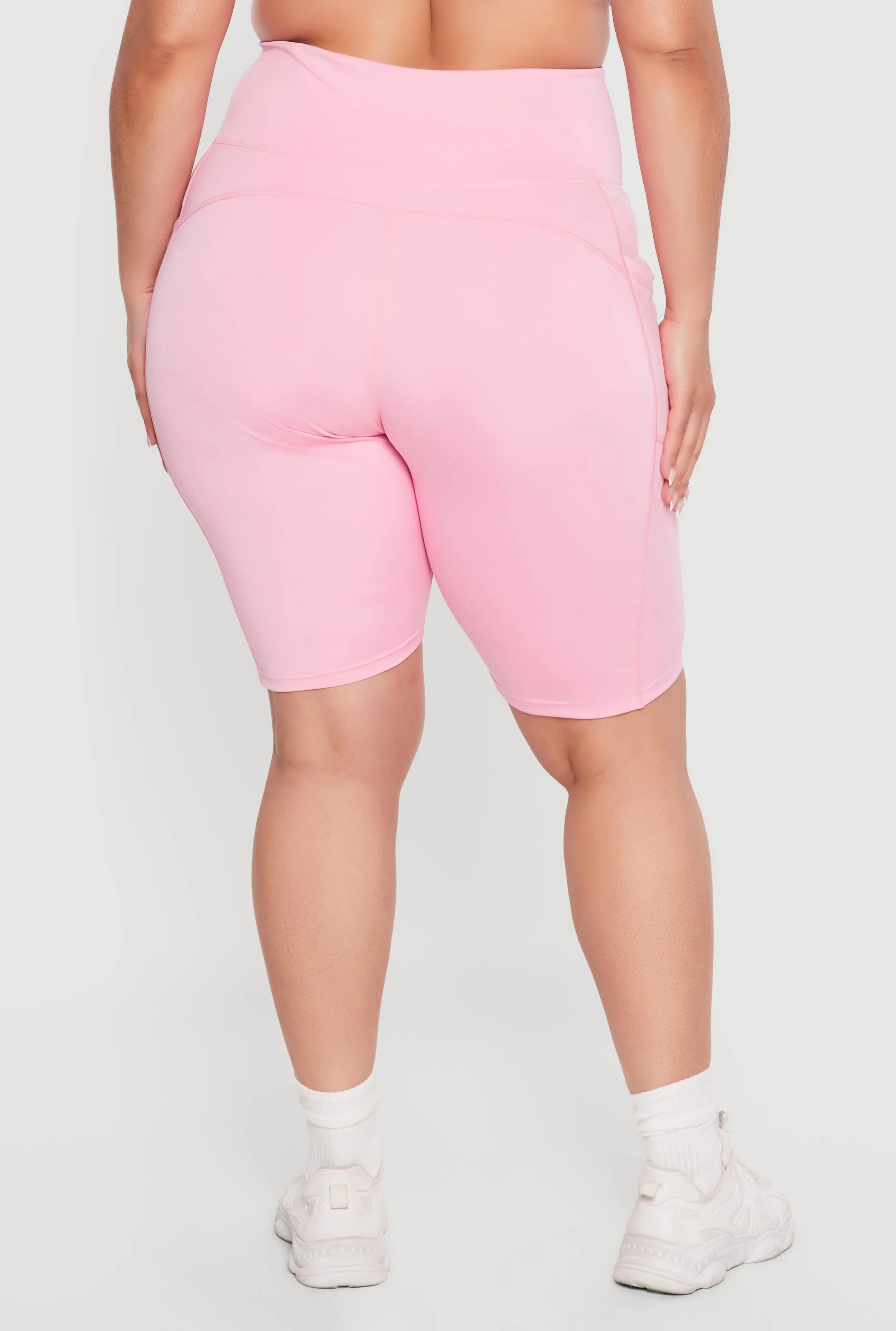 Plus Size Solid Bike Shorts with Cell Phone Pockets sold by Rainbow product image thumbnail 5