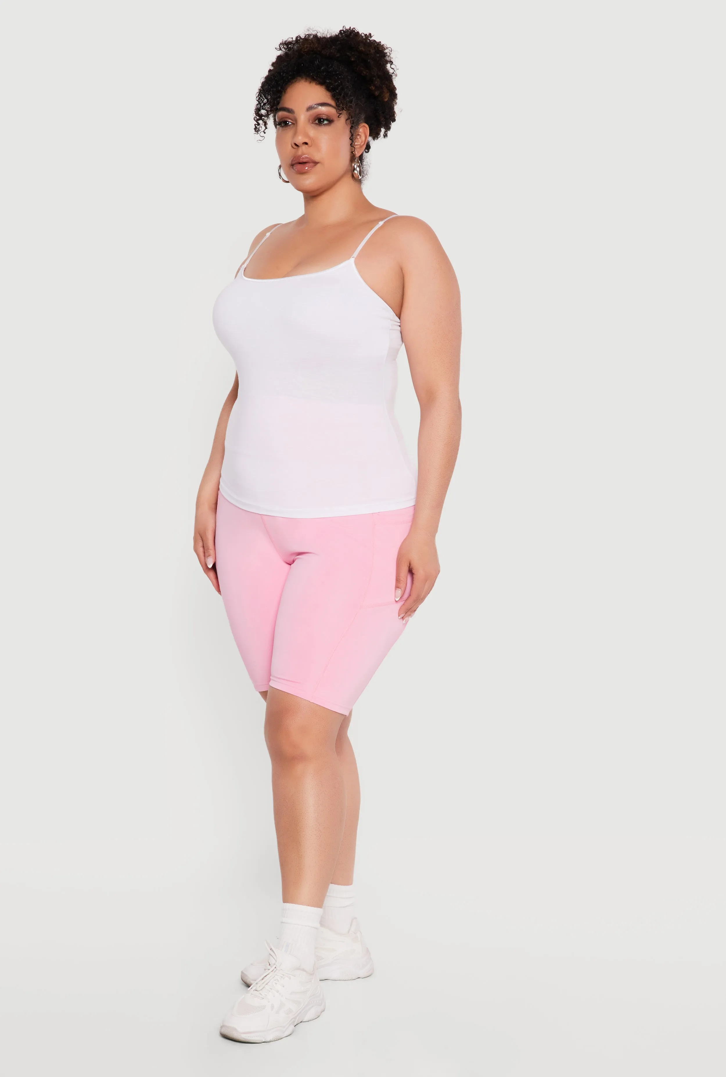 Plus Size Solid Bike Shorts with Cell Phone Pockets sold by Rainbow product image thumbnail 2