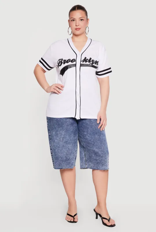 Plus Size Brooklyn Baseball Jersey made by Rainbow