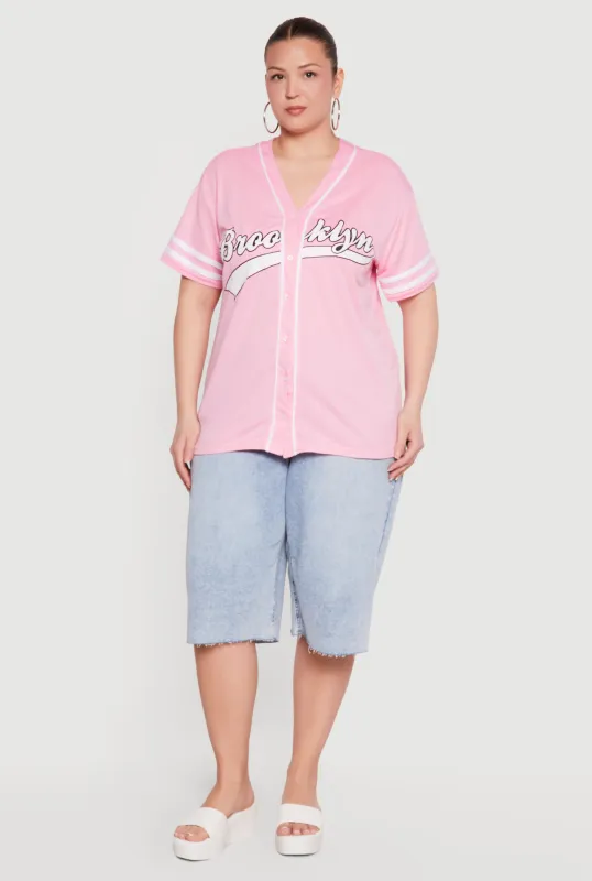 Plus Size Brooklyn Baseball Jersey made by Rainbow