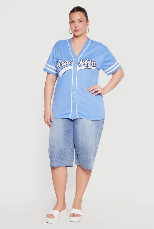 Plus Size Brooklyn Baseball Jersey made by Rainbow