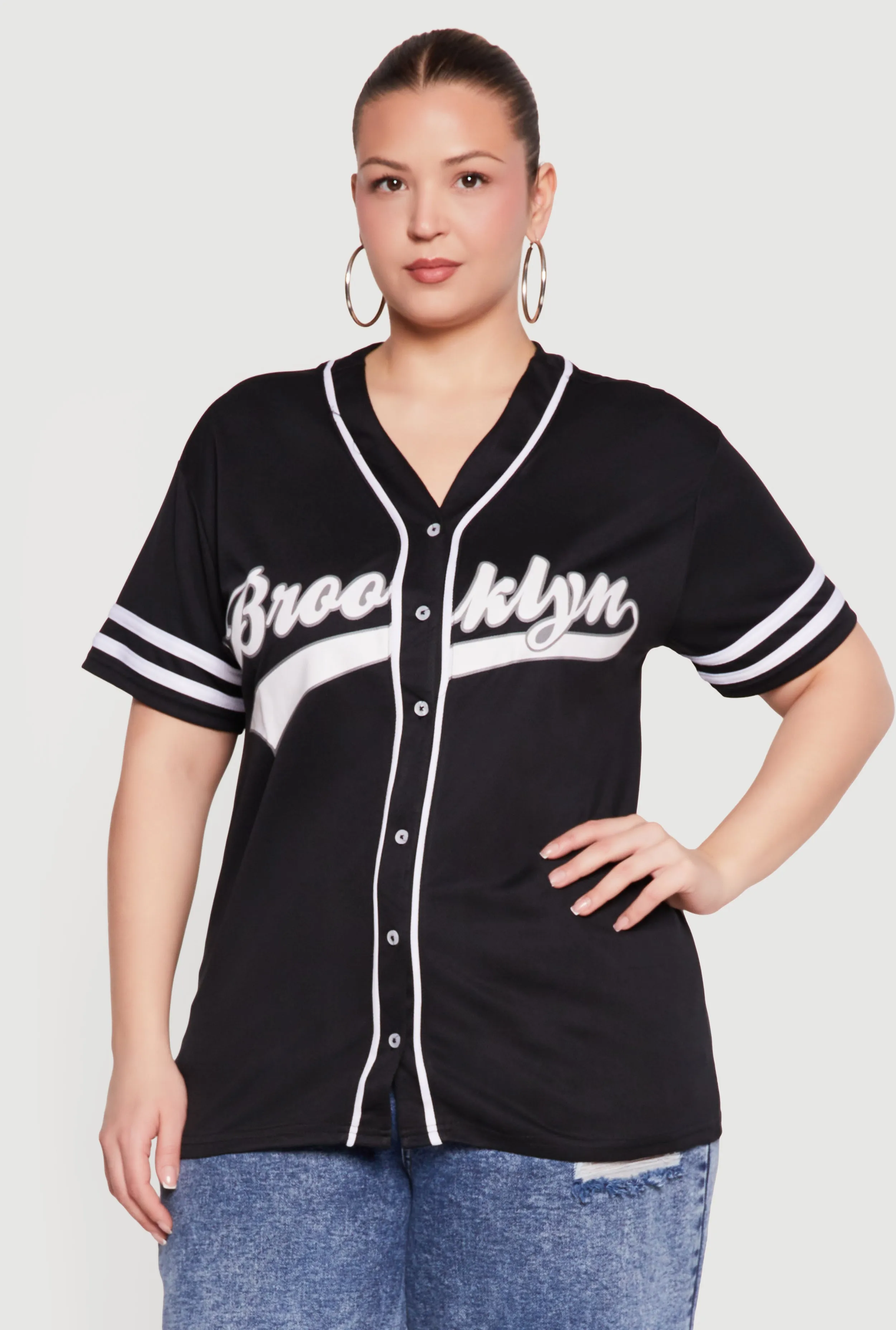 Plus Size Brooklyn Baseball Jersey sold by Rainbow product image thumbnail 2