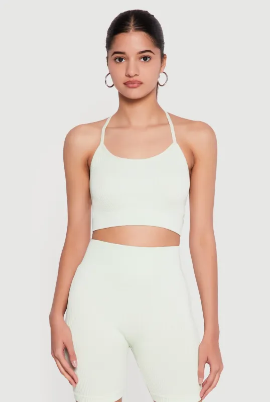 Seamless Criss Cross Back Detail Sports Bra made by Rainbow