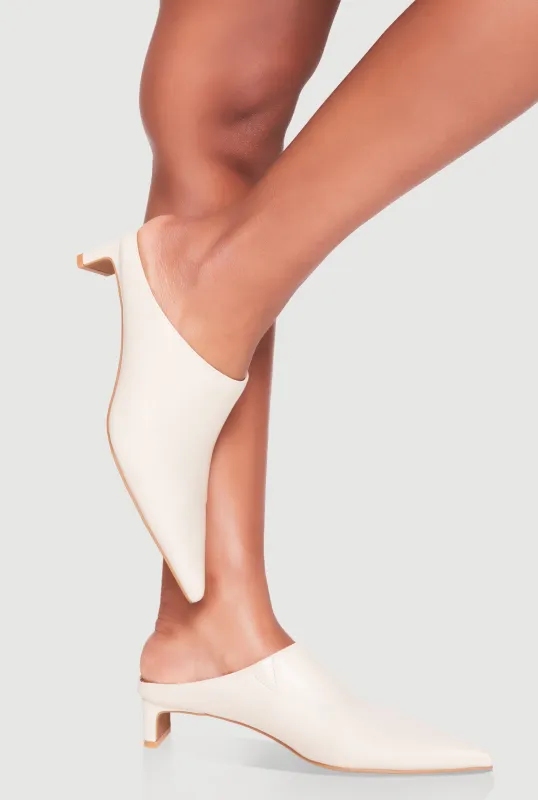 Pointy Toe Low Heel Mules made by Rainbow