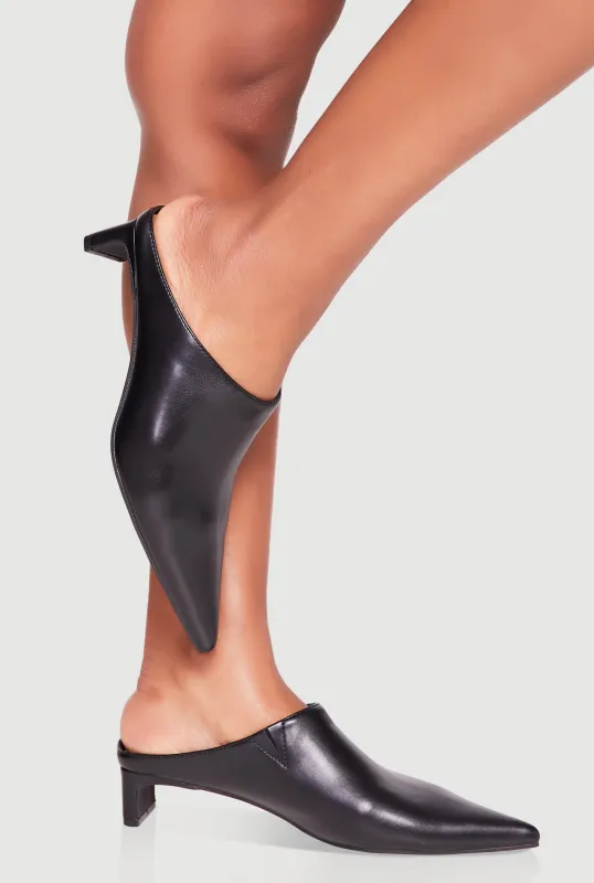 Pointy Toe Low Heel Mules made by Rainbow