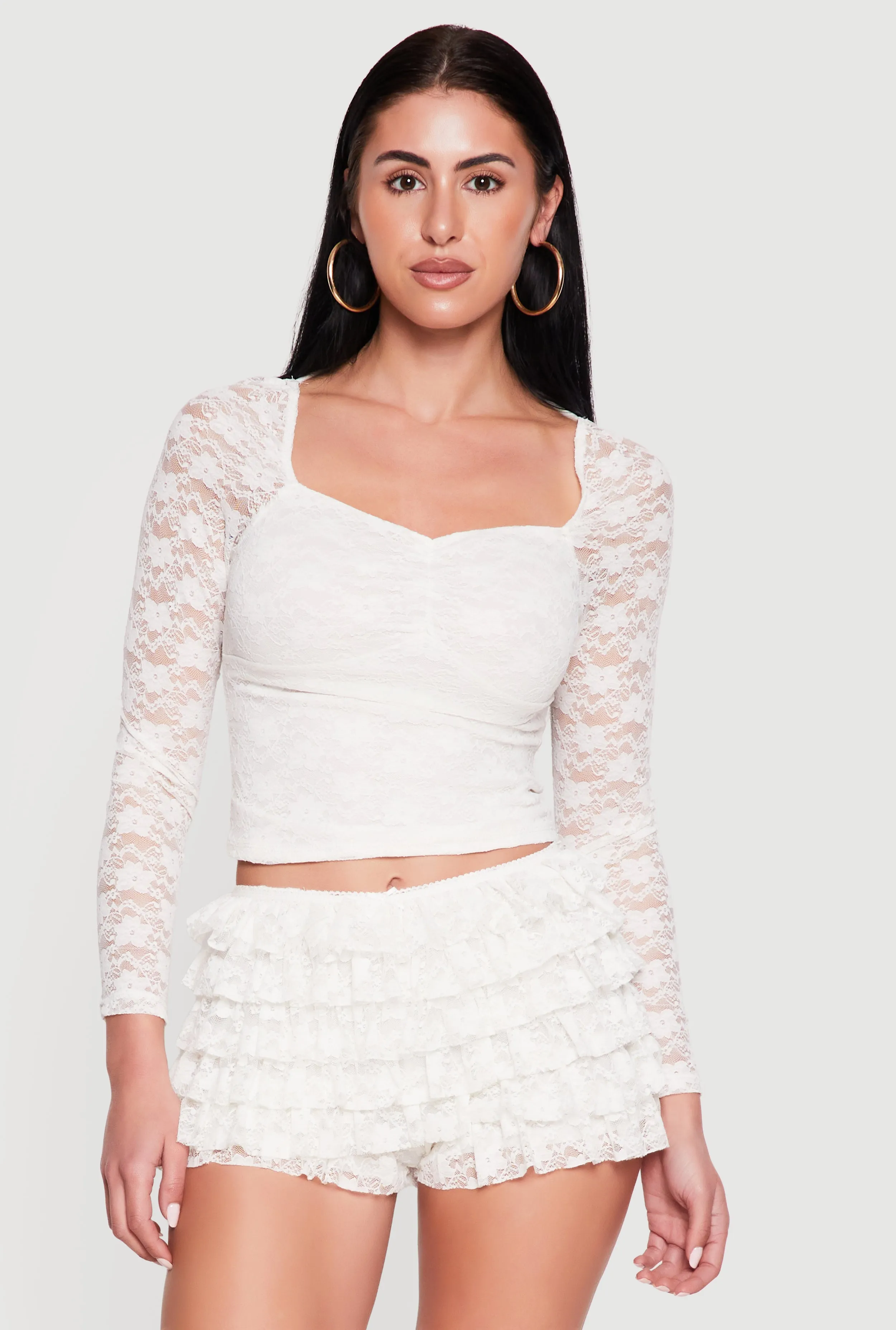 Floral Lace Long Sleeve Top sold by Rainbow