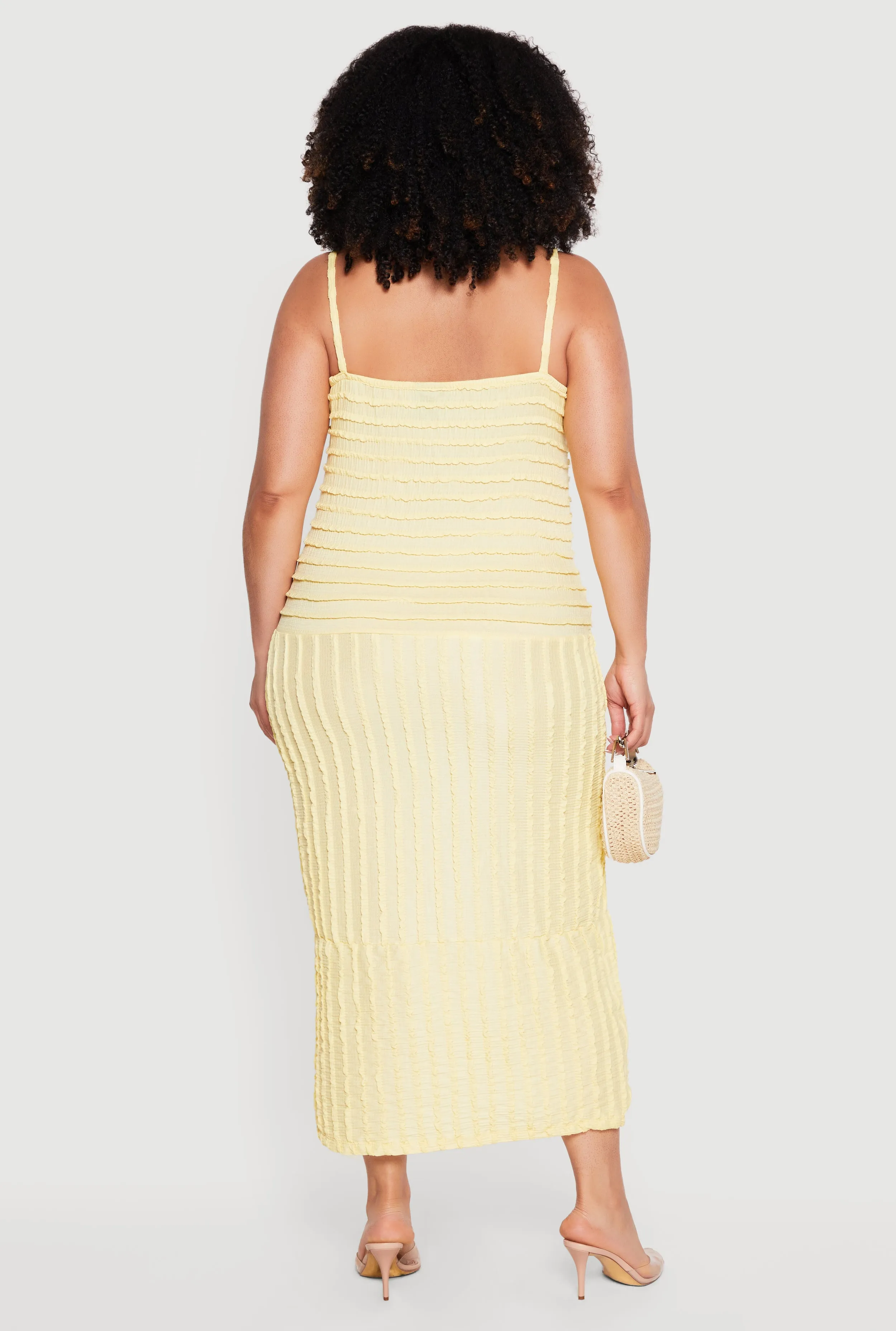 Plus Size Textured Knit V-Neck Cami Dress sold by Rainbow product image thumbnail 3