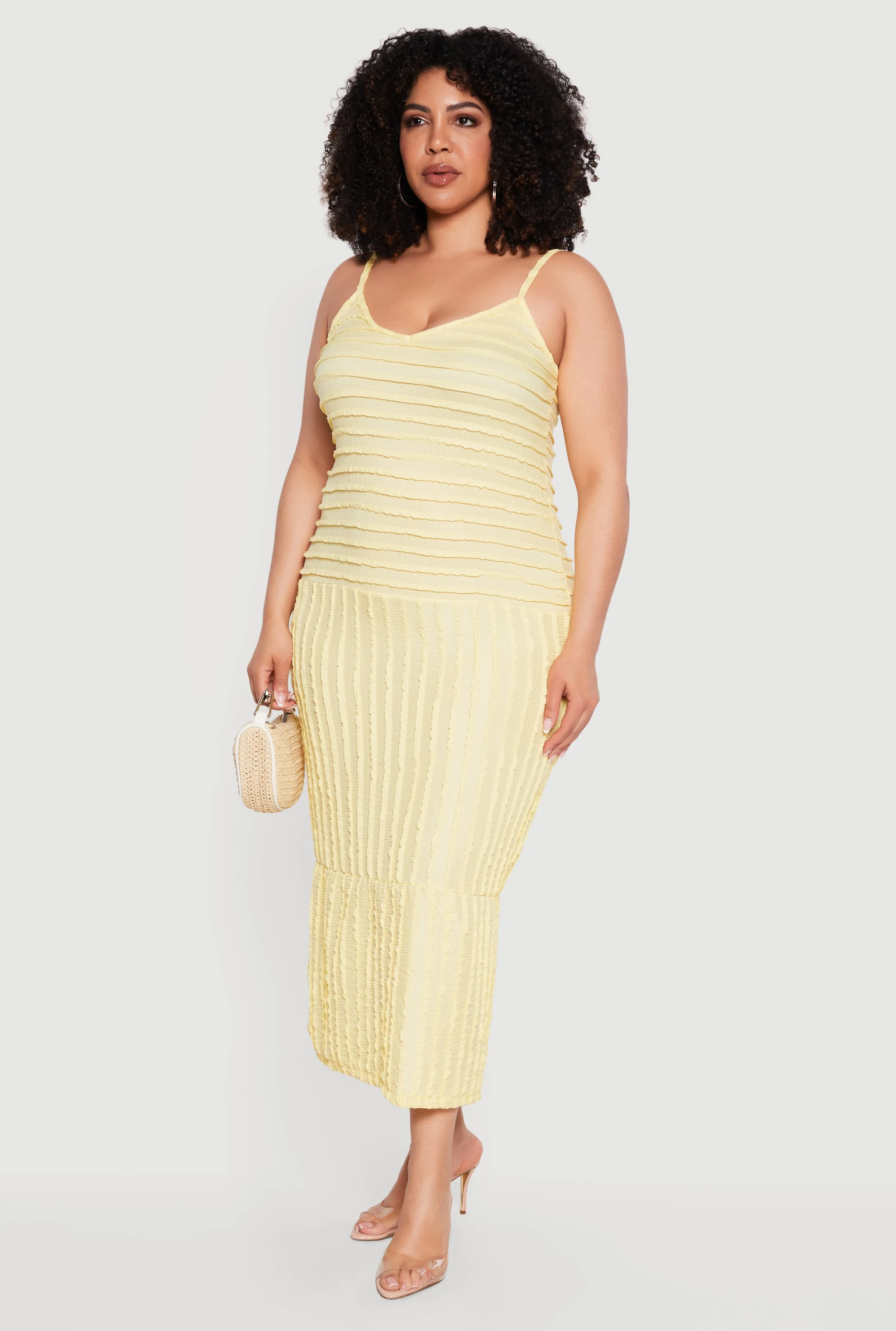 Plus Size Textured Knit V-Neck Cami Dress sold by Rainbow product image thumbnail 2
