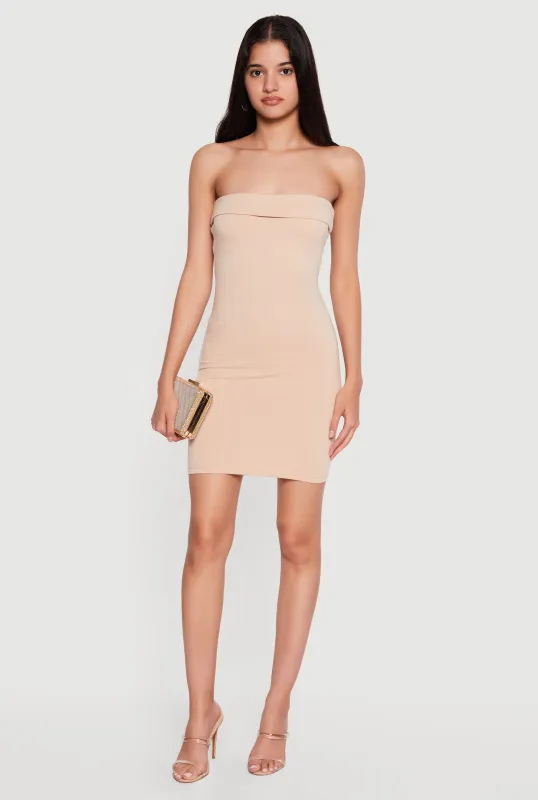 Fold Over Tube Mini Dress made by Rainbow