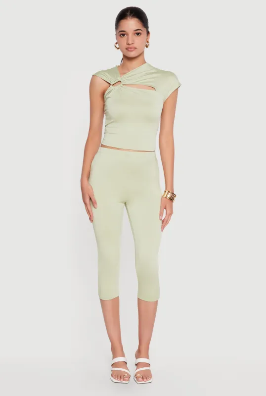 High Waisted Capri Leggings made by Rainbow