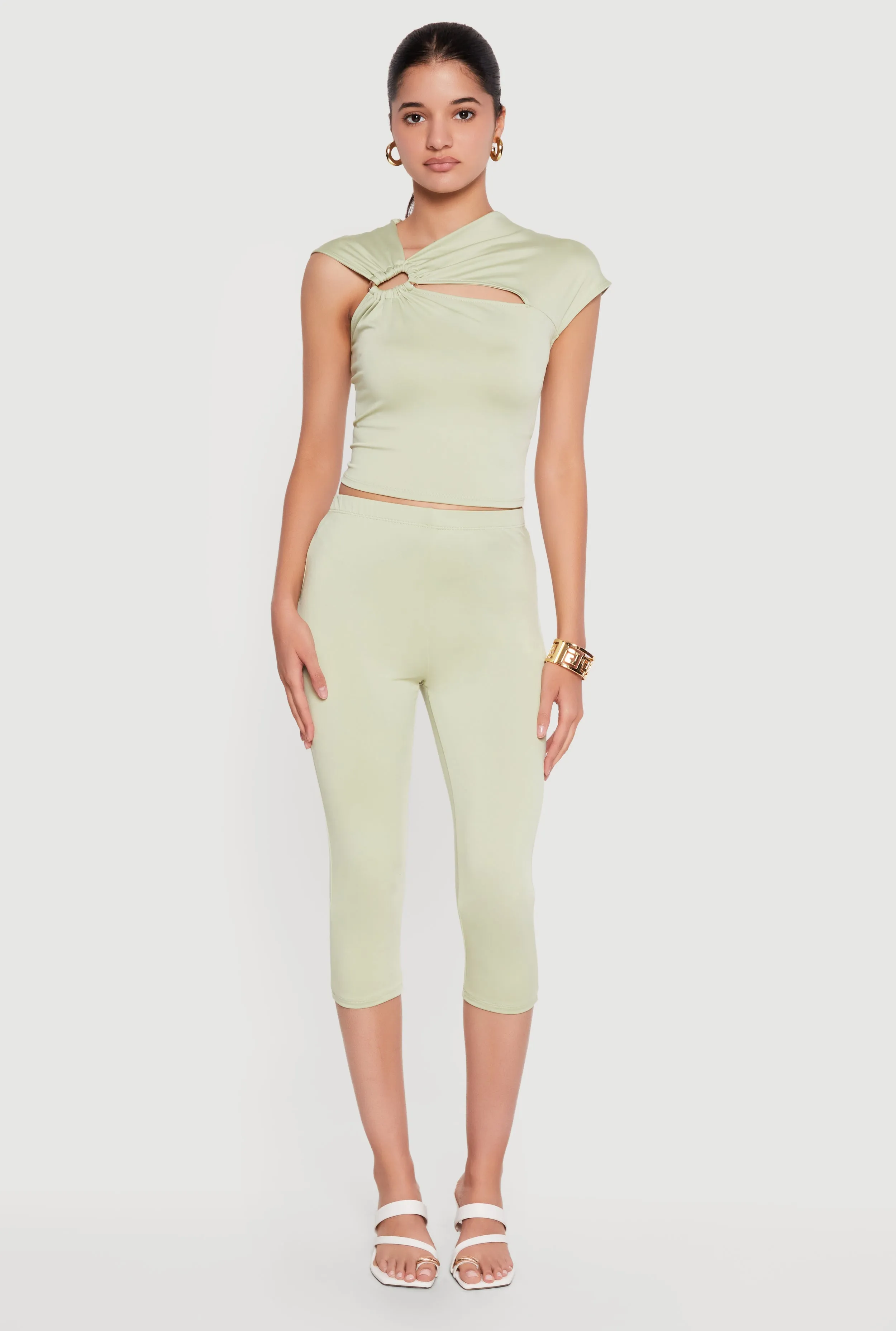 High Waisted Capri Leggings sold by Rainbow
