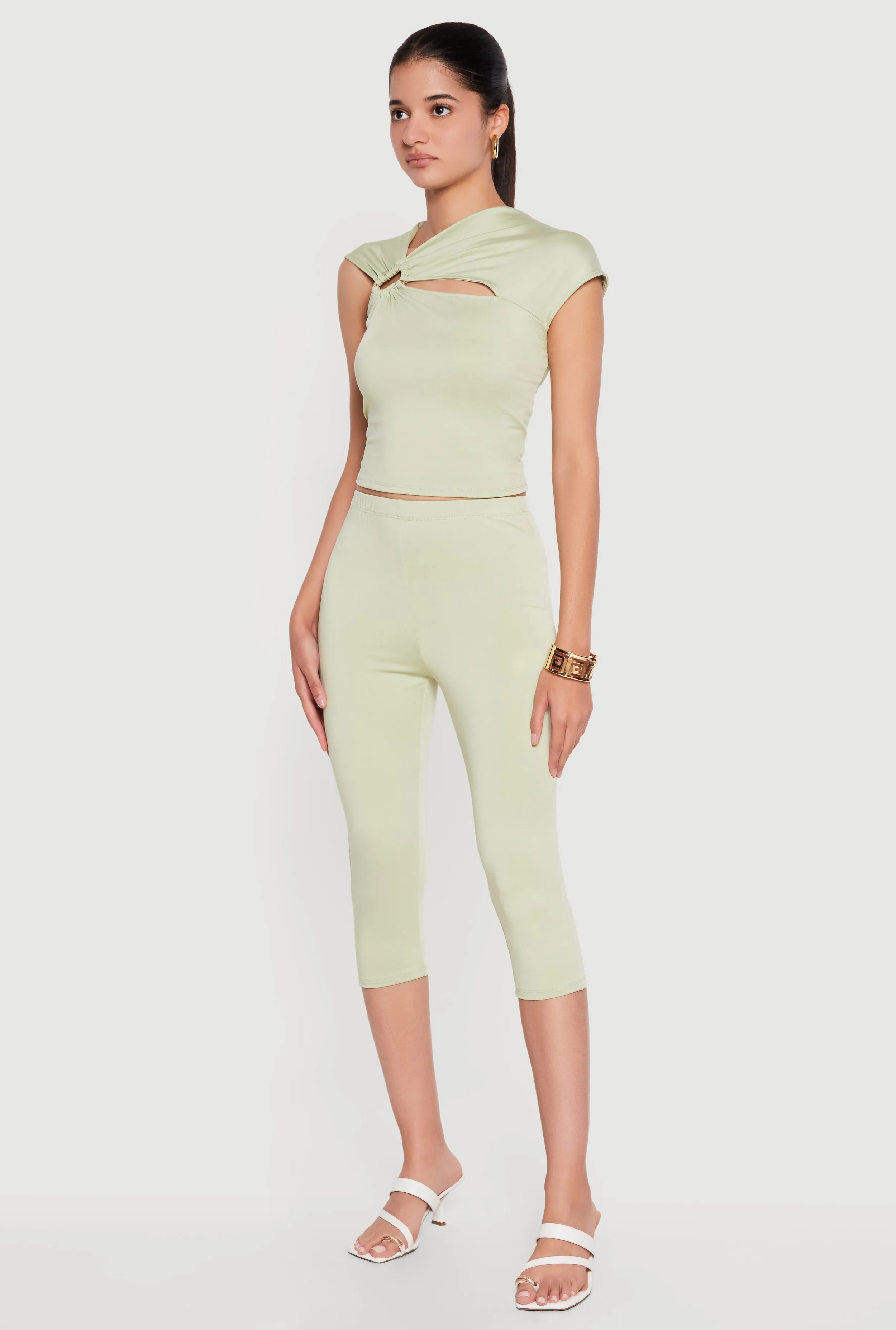 High Waisted Capri Leggings sold by Rainbow product image thumbnail 2